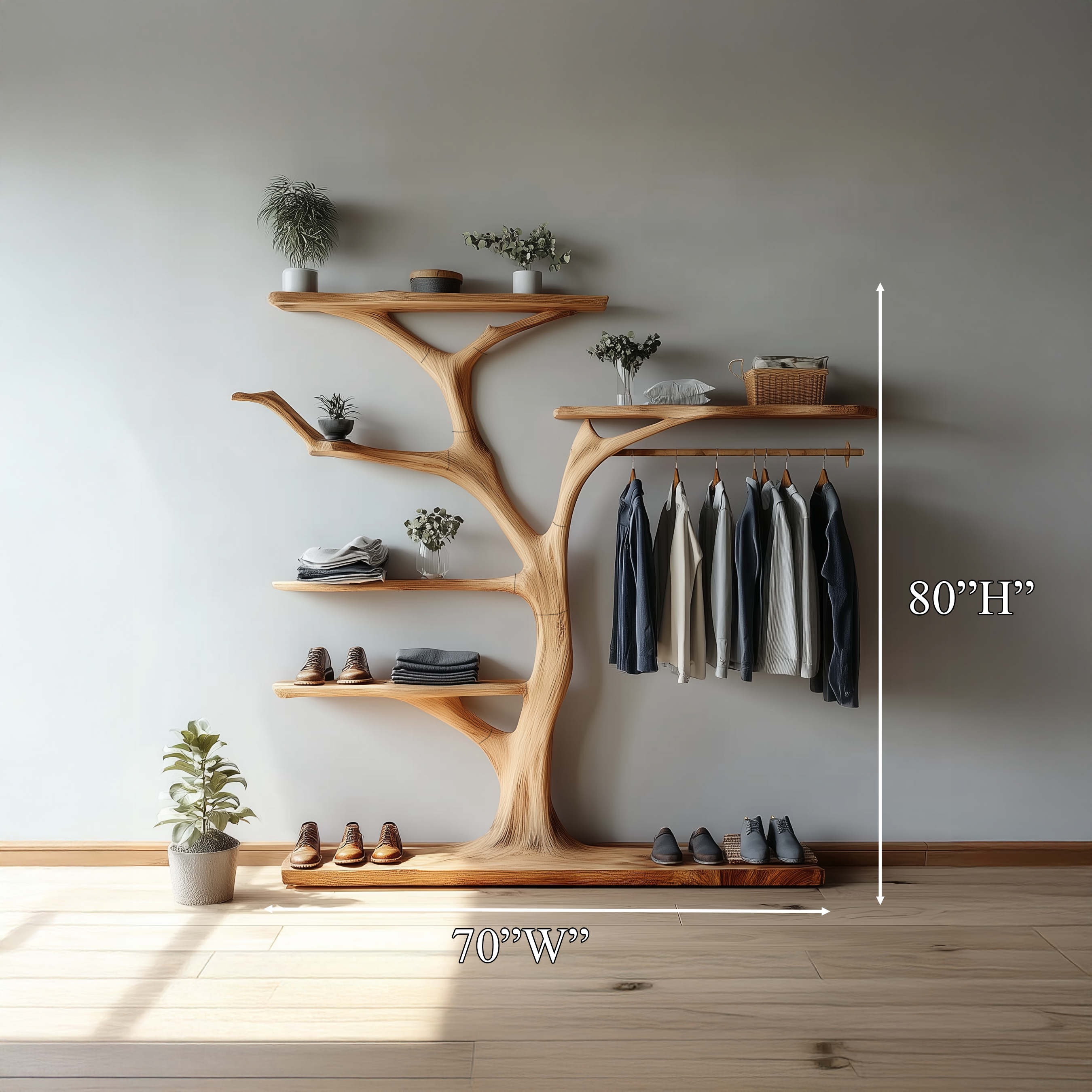 Rustic Tree Coat Rack Bedroom SINLSATB234