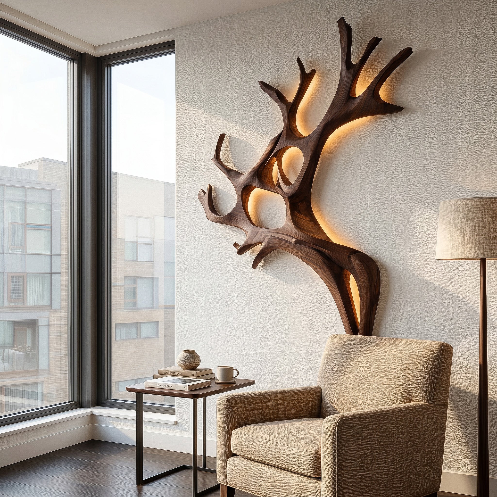 Artistic Wooden Wall Light For Home Decor RTTHHNLAM060