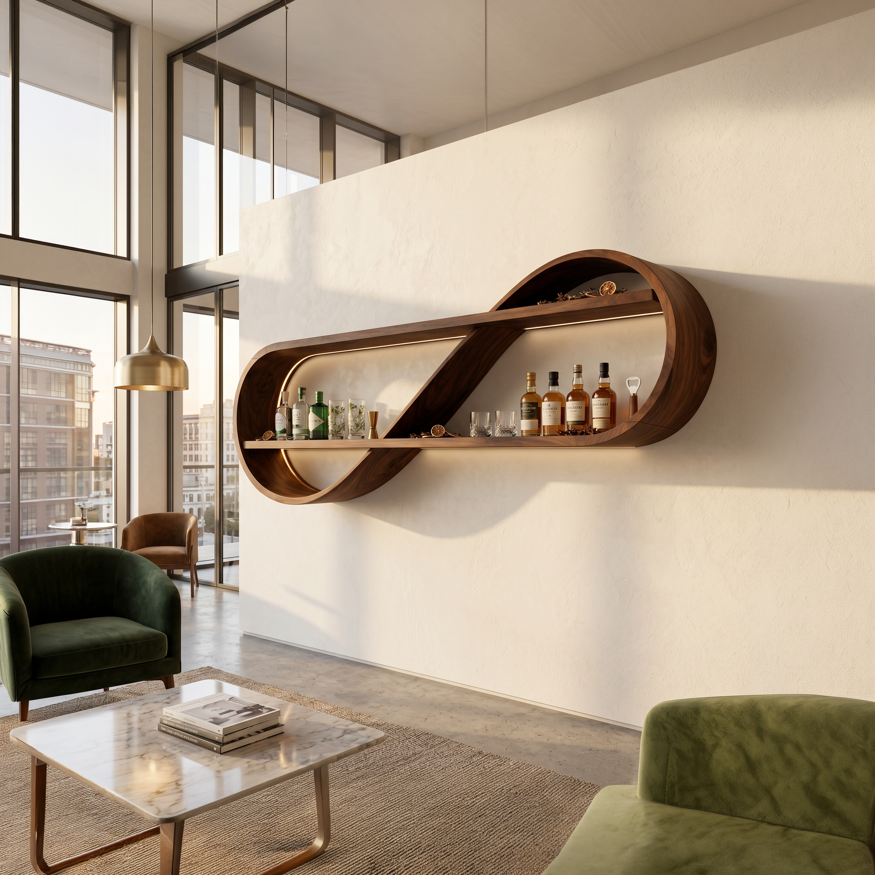 Scandinavian Open Shelf Wine Rack For Apartment Interior SILDTTNWH028