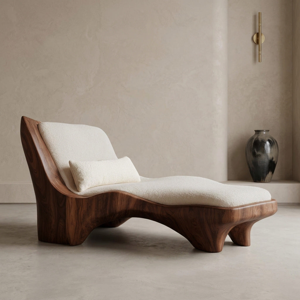 Modern Chaise Lounge With Curved Base For Living Room SITHHNSF008
