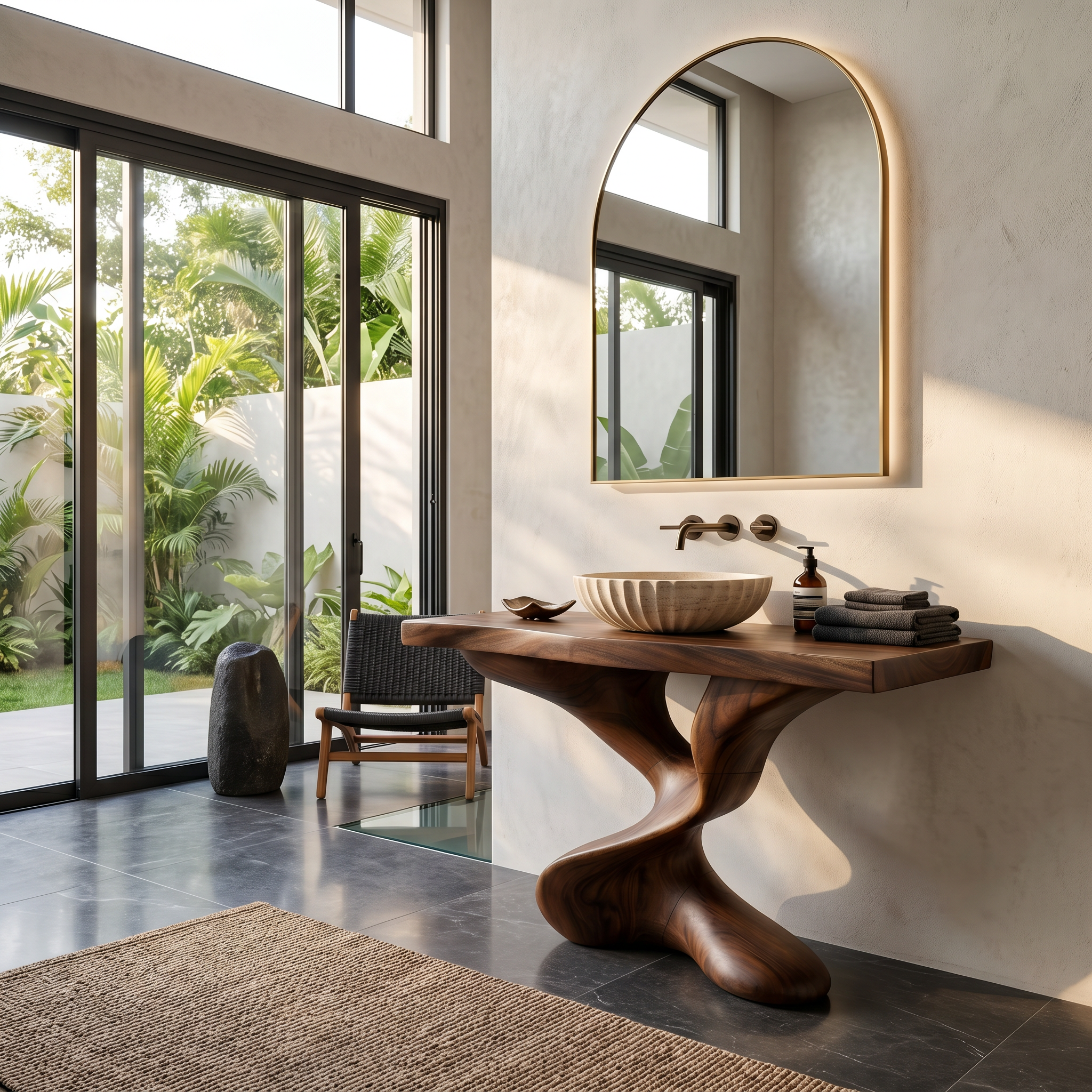 Farmhouse Solid Wood Vanity For Natural Bathroom SILDTTNBRV006