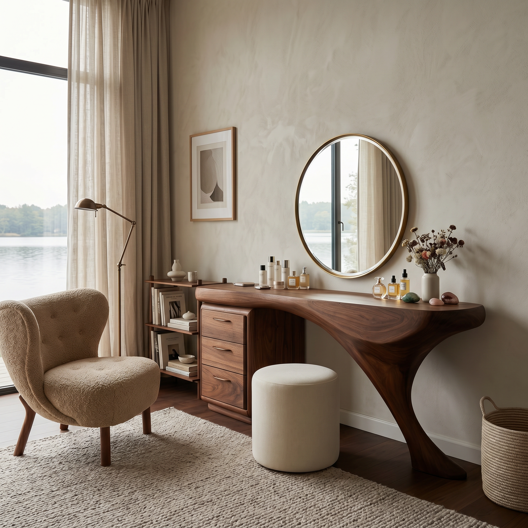 Modern Sculptural Vanity Table For Dressing Area SITHTTMV021