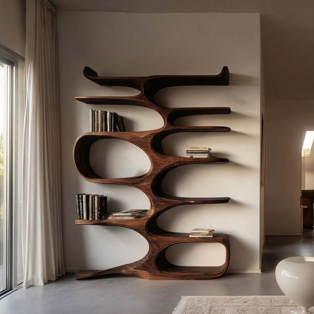 Mid Century Natural Wood Bookshelf For Living Room Furniture RTTHHNBS152