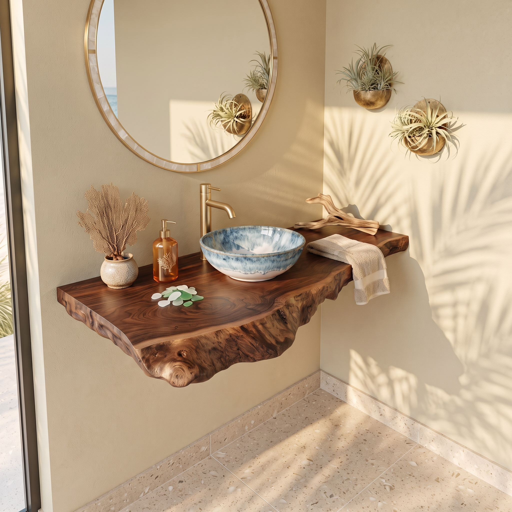 Farmhouse Bathroom Vanity In Solid Wood With Shelf SILDTTRBAS032