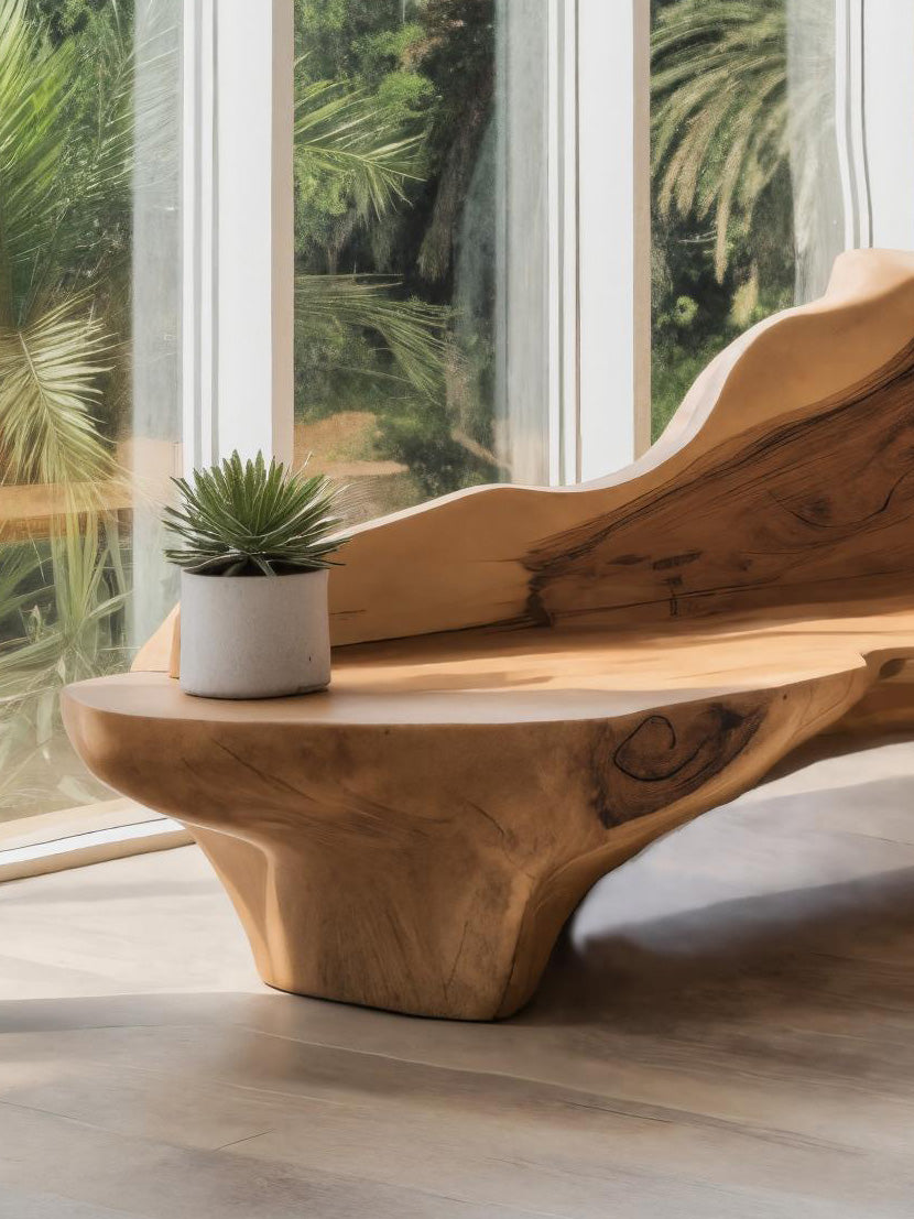 Sculptural Bench With Organic Design For Living Room SITHHNCHR043
