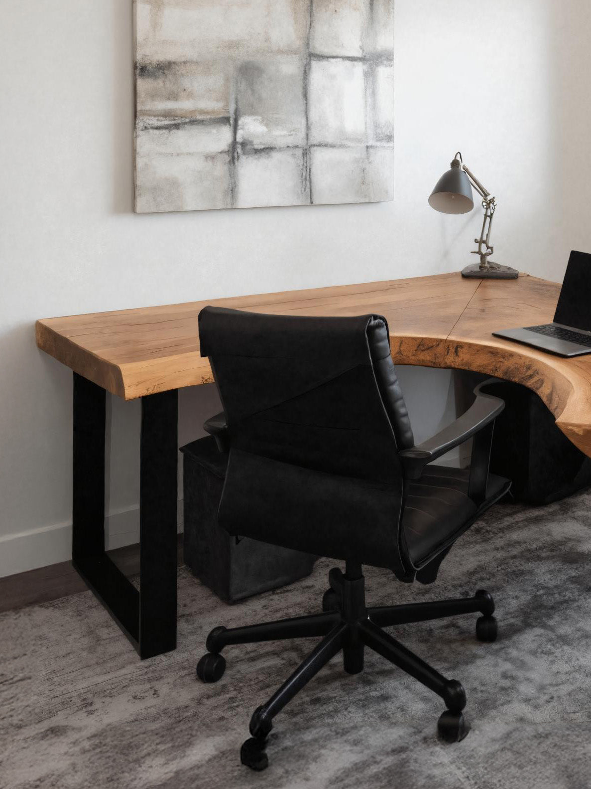 Modern Live Edge L Shaped Desk For Home Workspace SITHHNDE057