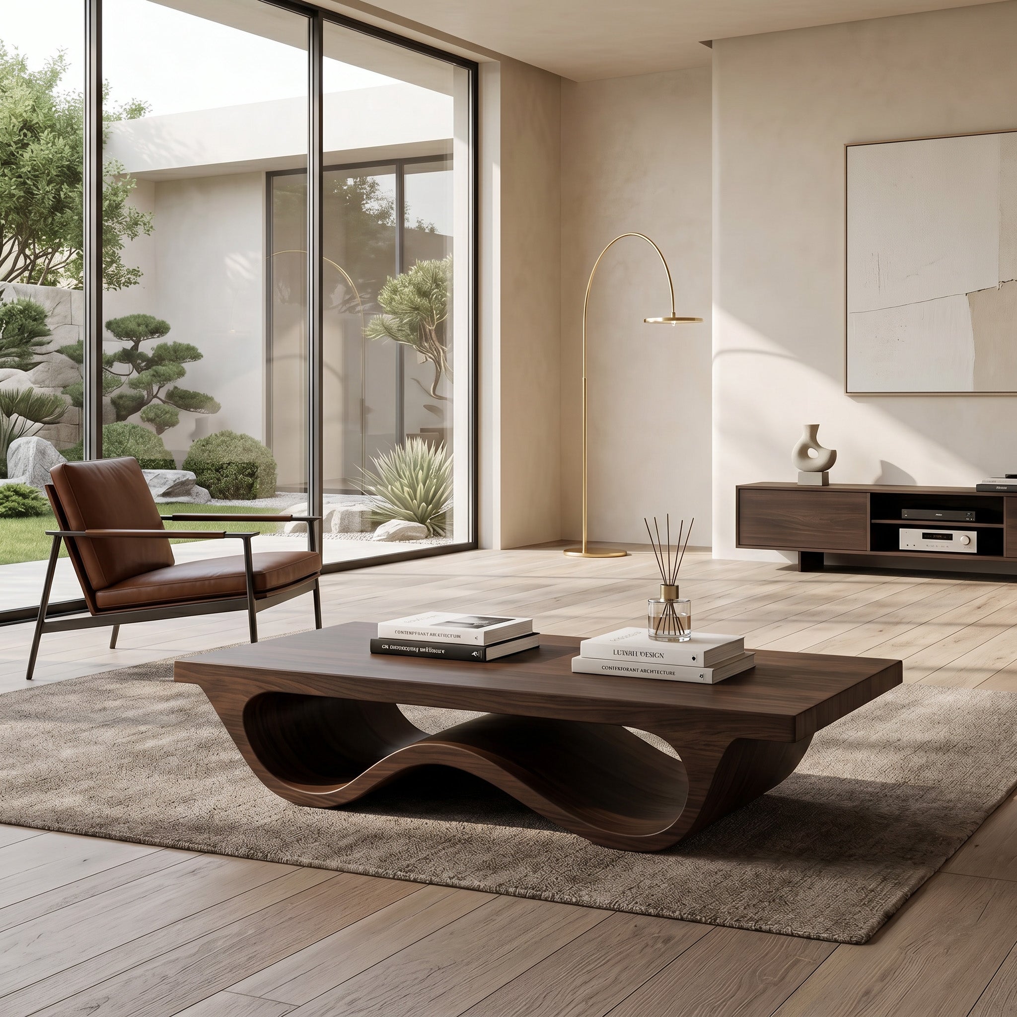 Contemporary Coffee Table Curved Leg Design For Living Room RTTHHNCF058