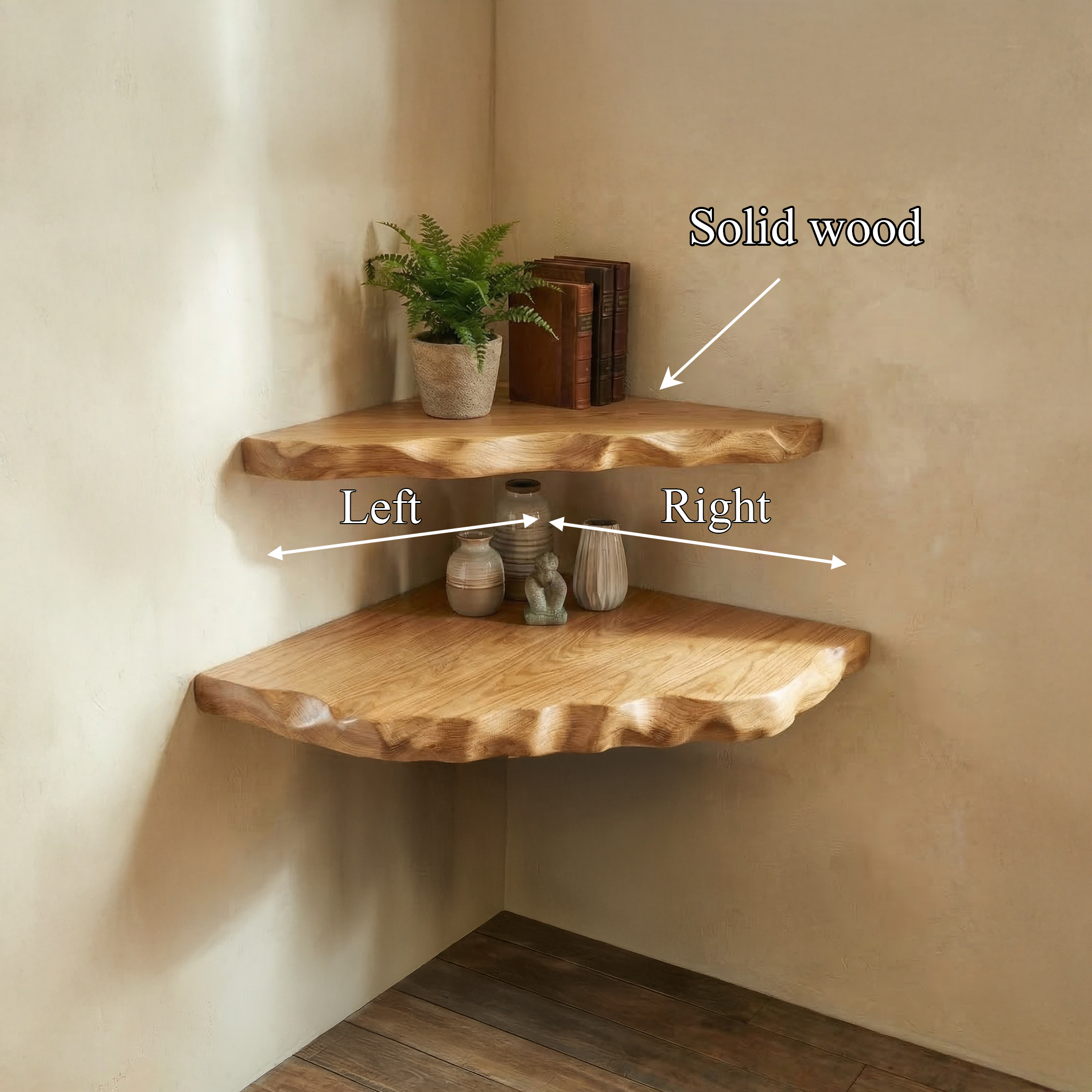 Rustic Wall Corner Shelf For Living Room And Interior Decor SINLSACN020