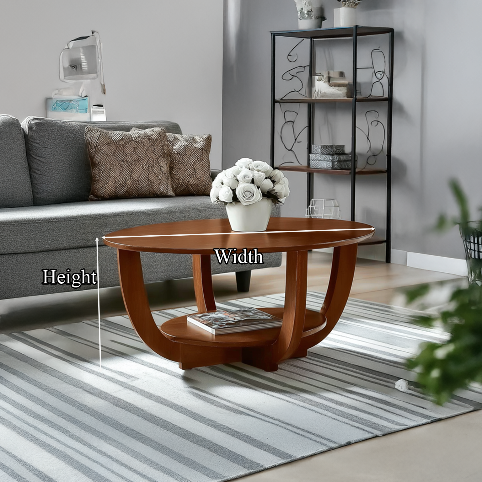 Midcentury Modern Round Coffee Table Living Room SINLSACF036