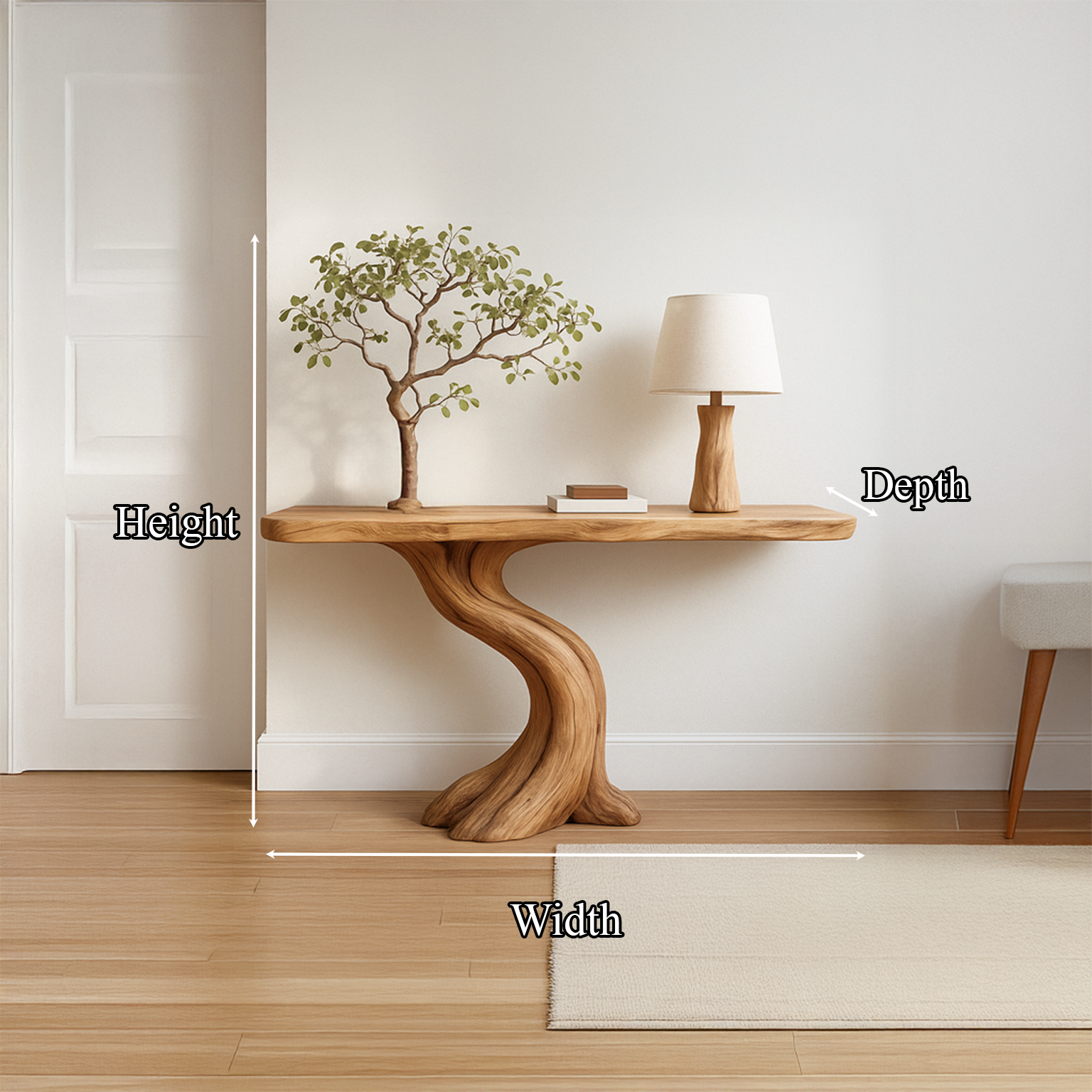Rustic Tree Console Table Entryway Hall SINLSACS132