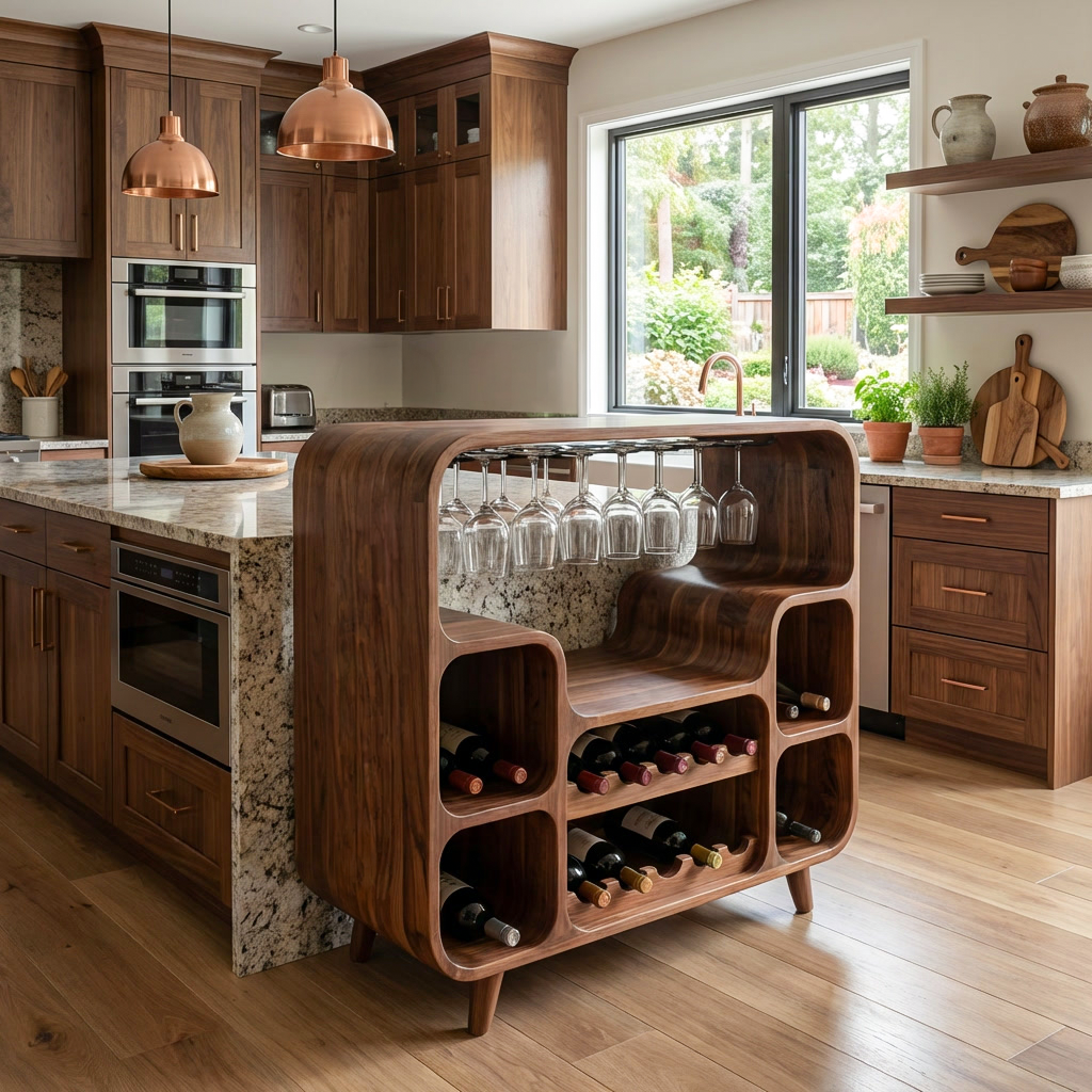 Modern Wine Cabinet With Open Bottle Display For Home Bar RTTHTTBCA041