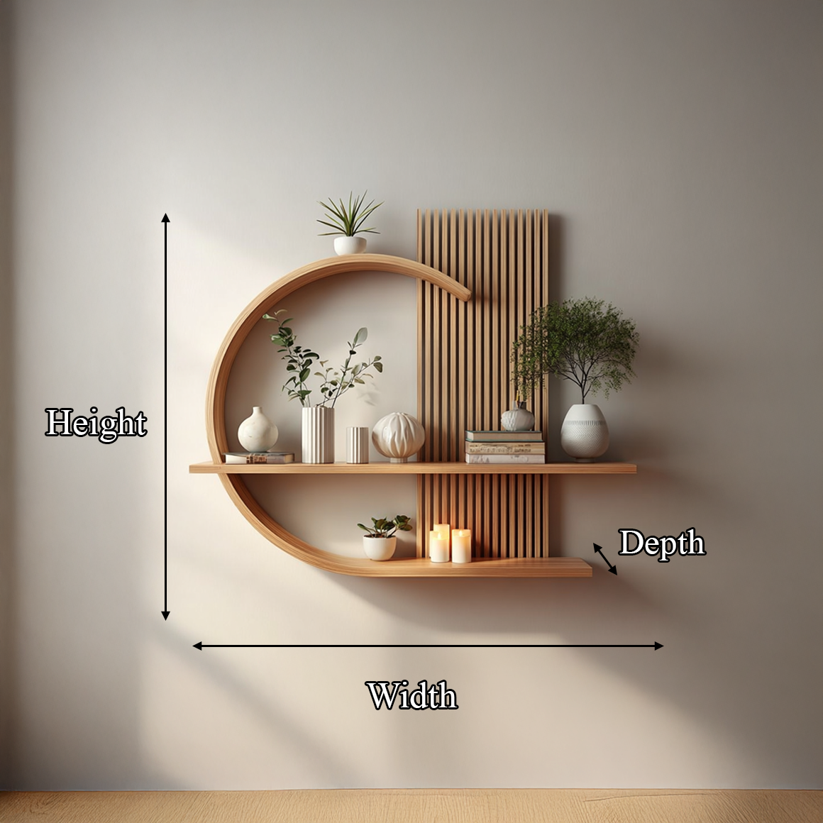Japandi Organic Modern Wall Shelf Living Room And Bedroom SINLSAFL230