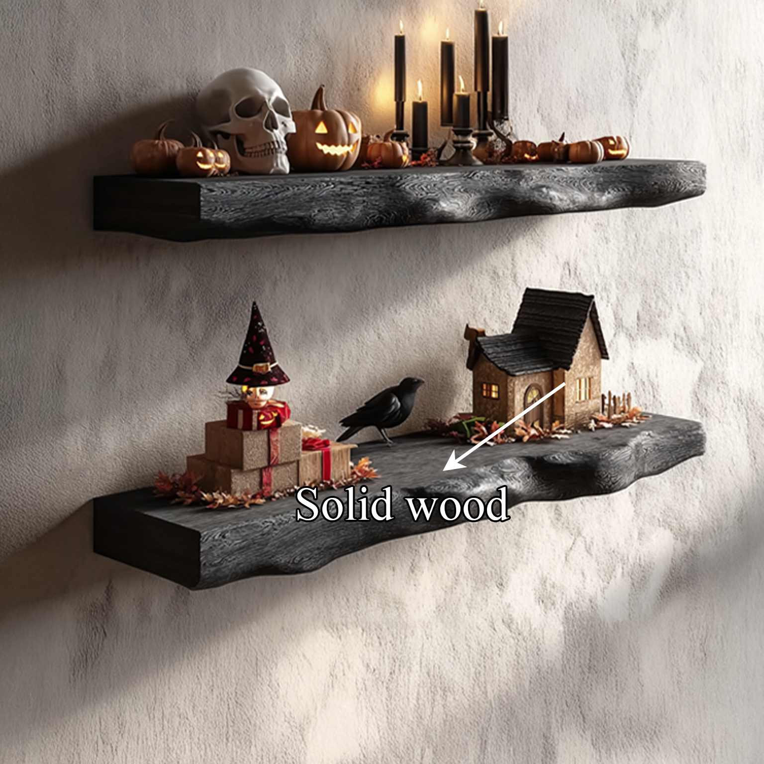 Rustic Halloween Floating Shelves Entryway SINLSAFL151