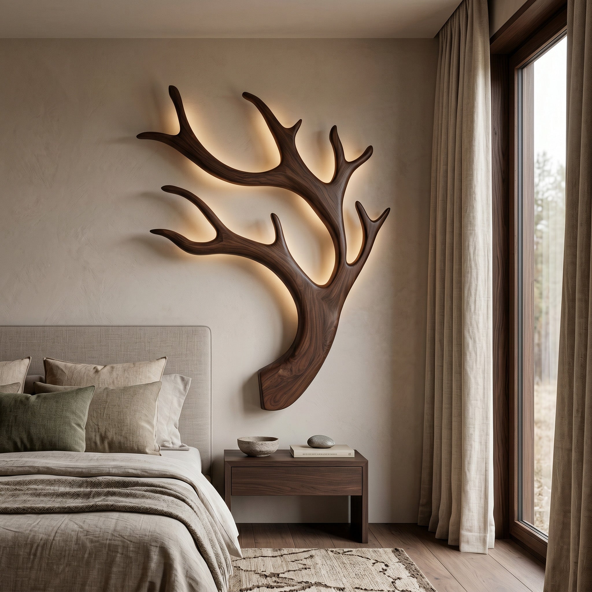 Artistic Wooden Wall Light For Quiet Luxury Interior RTTHHNLAM087