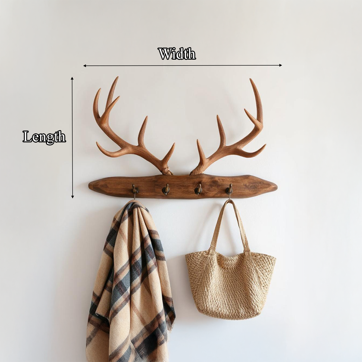 Rustic Antler Coat Rack Entryway Hallway SINLSATCR018