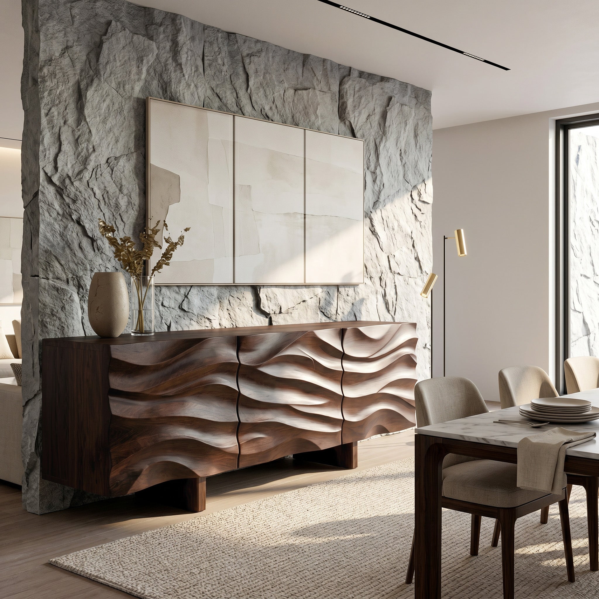 Organic Modern Wood Sideboard For Living Room RTTHHNSD037