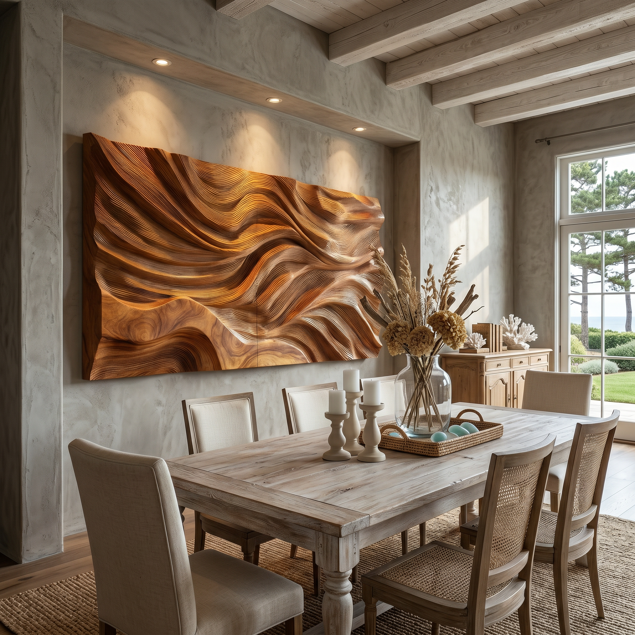 Rustic Sculpted Sunset Wood Wall Art Modern Luxury Interior SILDTTRWA101