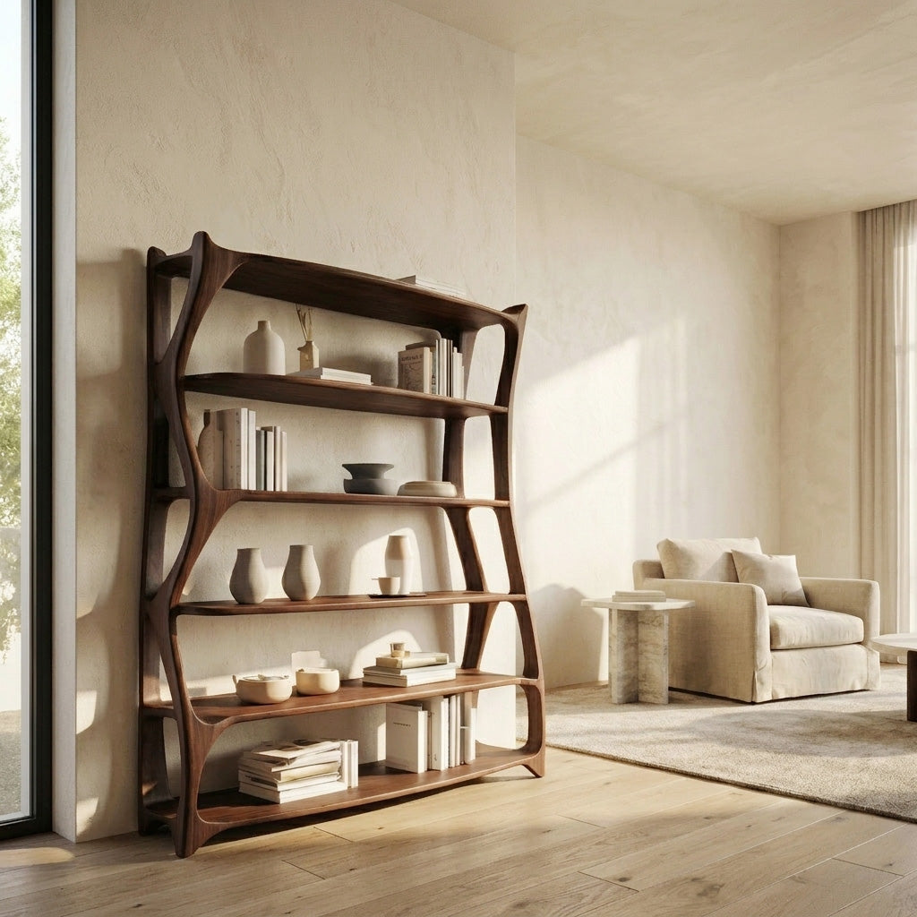 Elegant Wooden Standing Shelf With Tiers For Living Room RTTHHNSS012