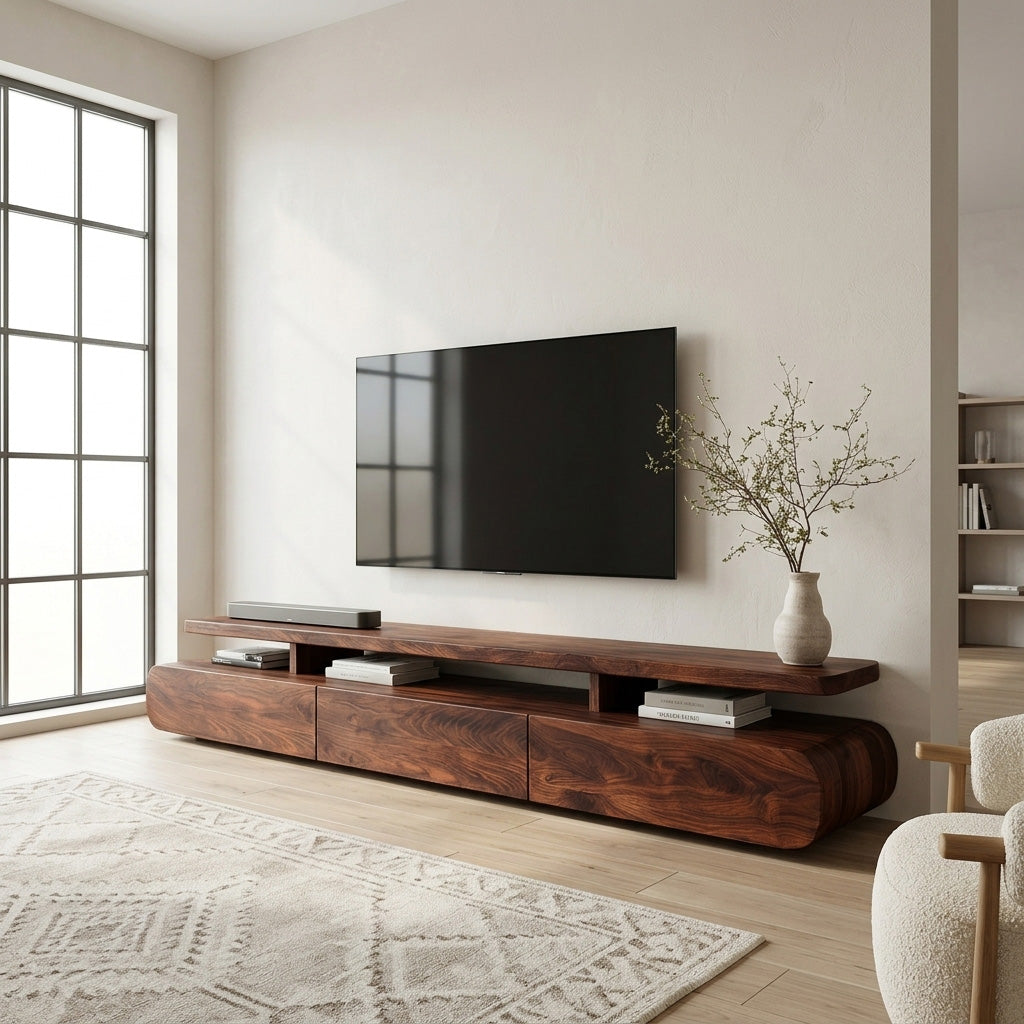 Modern Organic Natural Wood TV Stand For Living Room RTTHHNTVC103