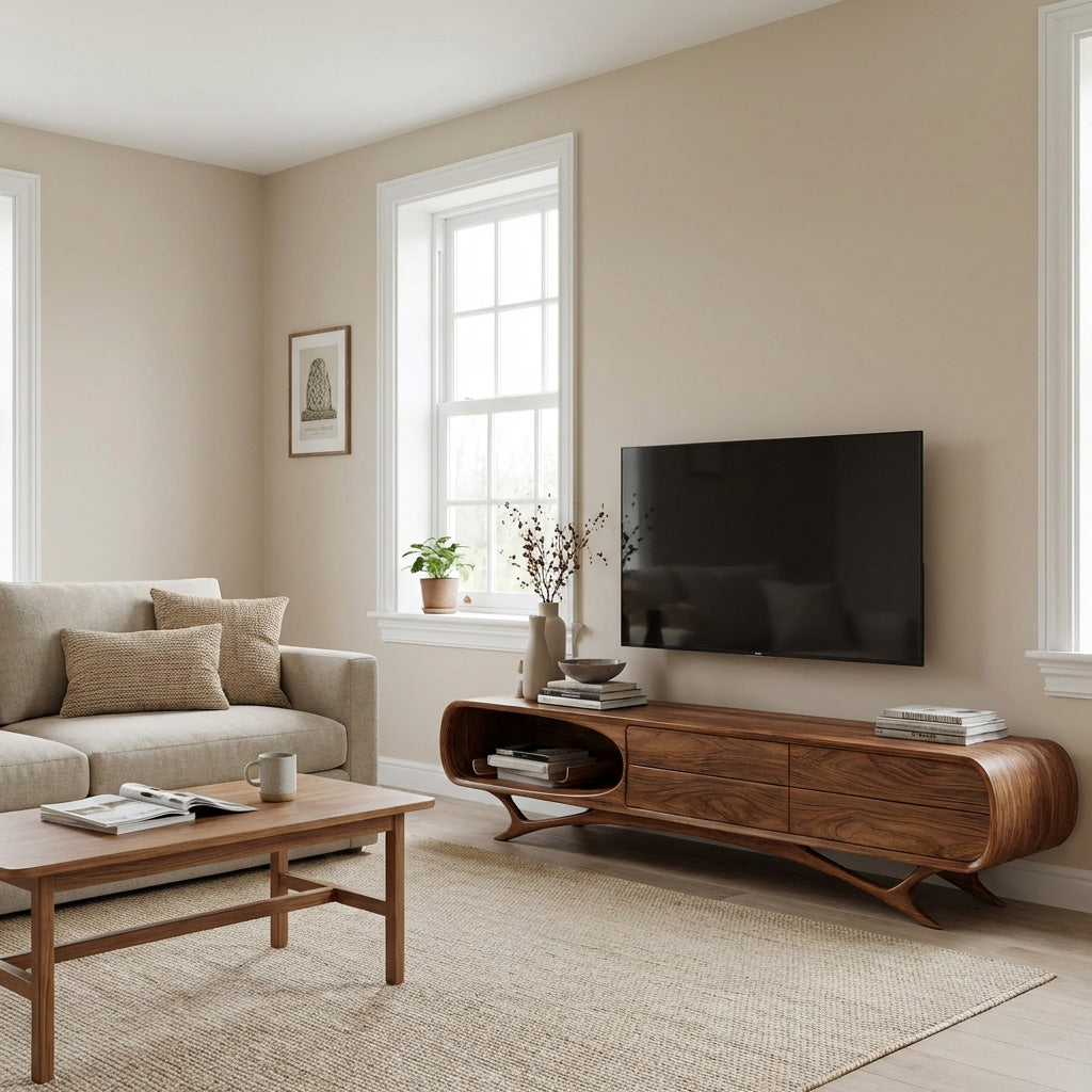 Contemporary Wooden TV Cabinet For Living Room Decor RTTHHNTVC084