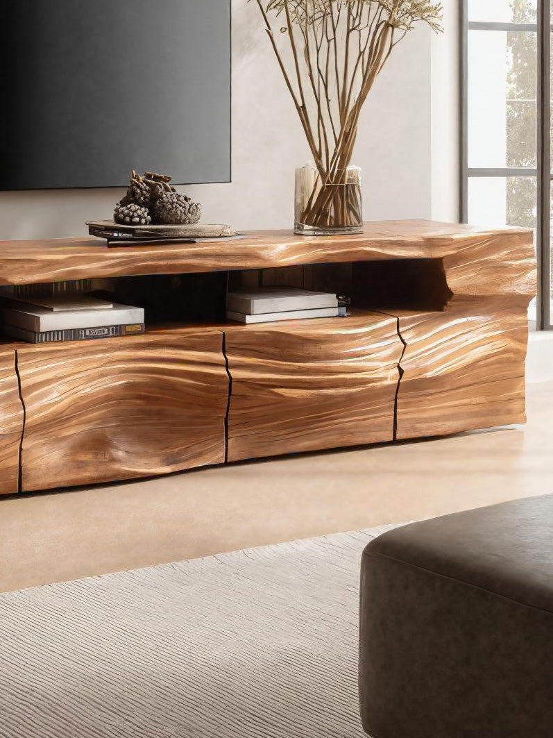 Modern Sculptural TV Console With Drawers For Living Room SITHHNTVC019
