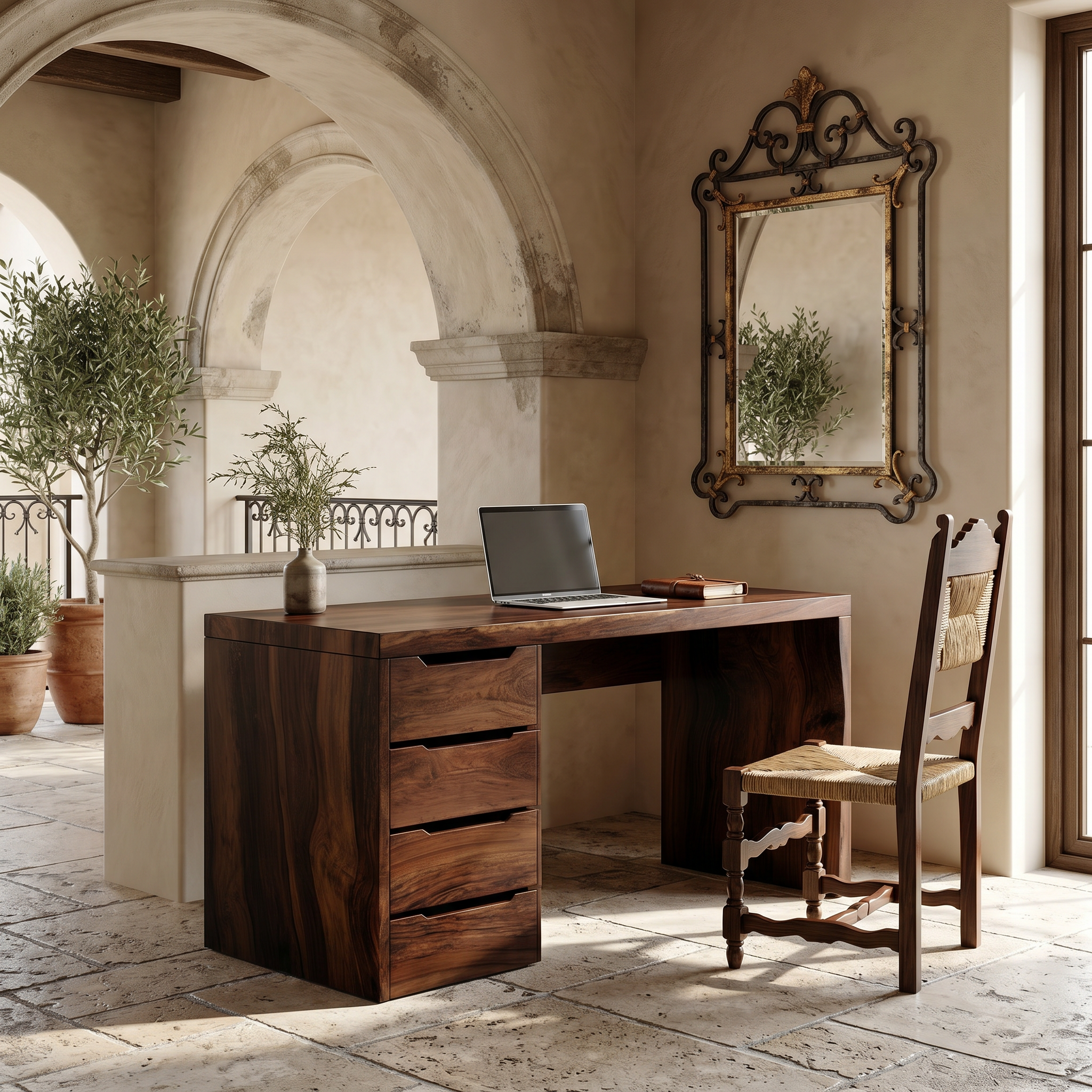 Minimalist Work Desk With Metal X Legs For Studio Room SILDTTRDE015