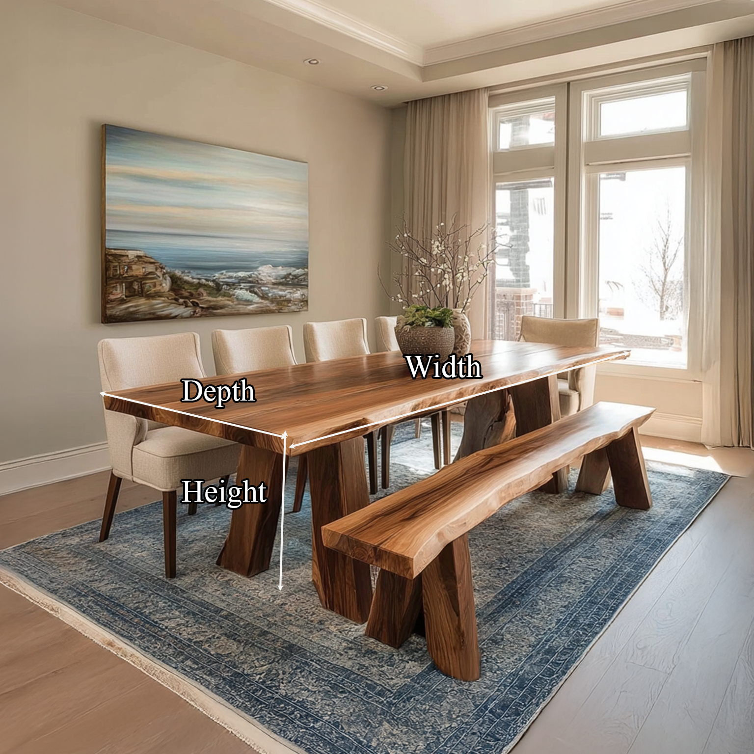 Mid Century Dining Table Modern Home SINLSADT036