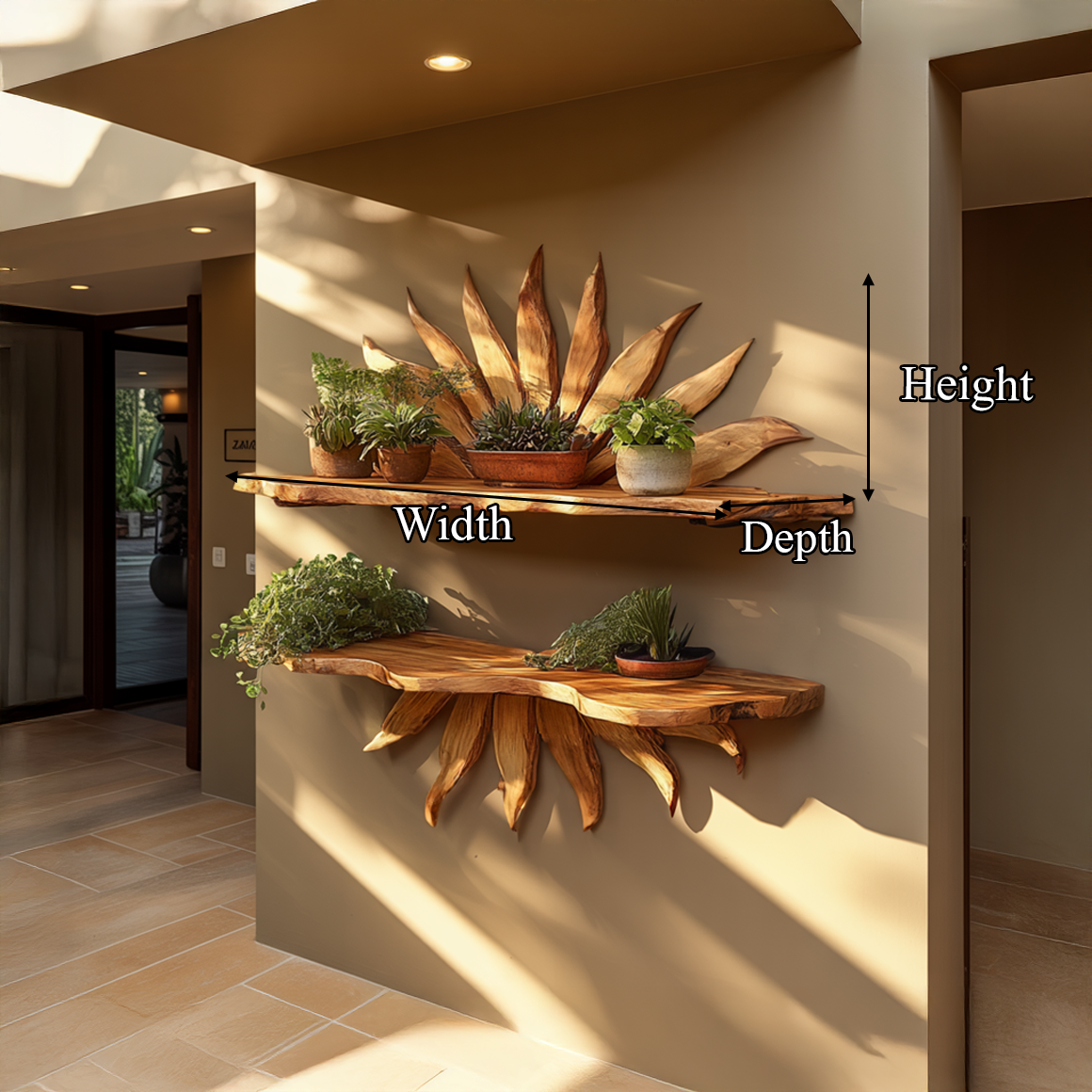 Boho Sun Wall Shelf For Living Room And Interior Decor SINLSAFL281