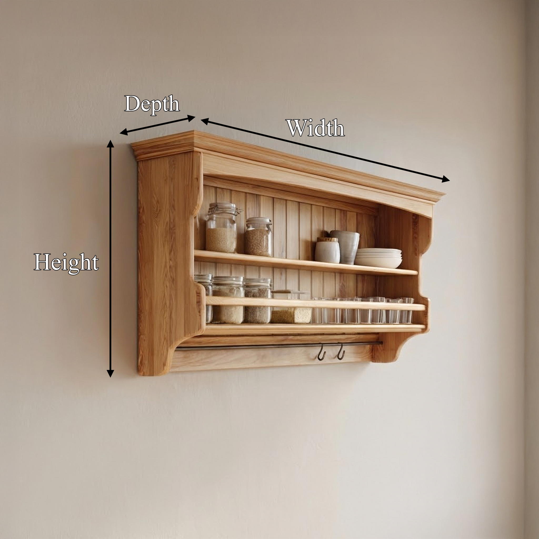 Rustic Sculptural Storage Shelf For Kitchen And Dining Area SINLSAKC009