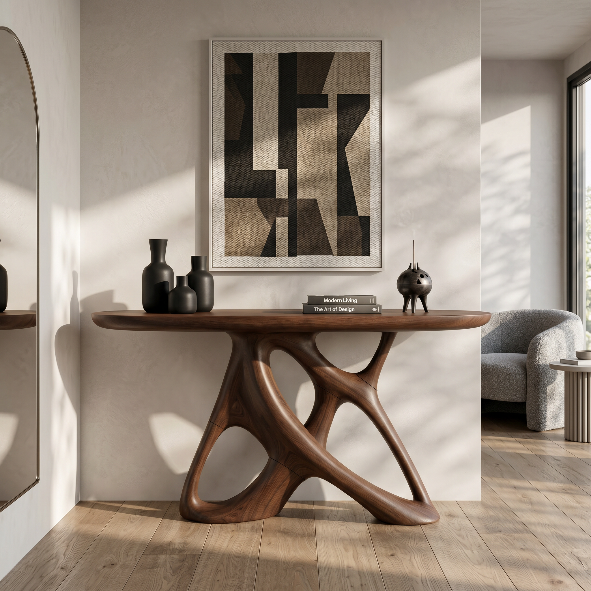 Organic Open Frame Console Table Designer Foyer SILDTTRCS088
