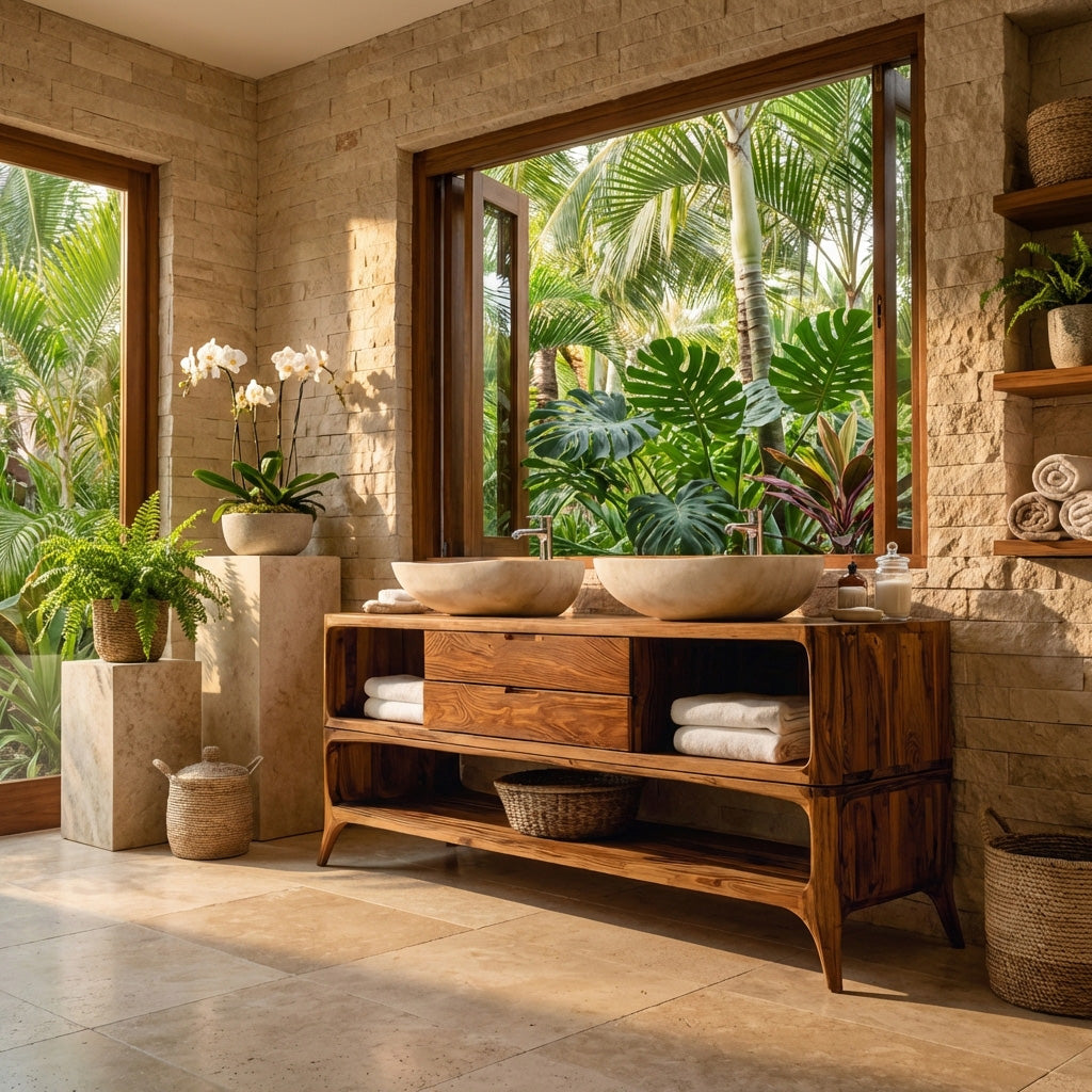 Luxury Bathroom Vanity Two-tier Design For Bathroom Furniture RTTHHNBRV011