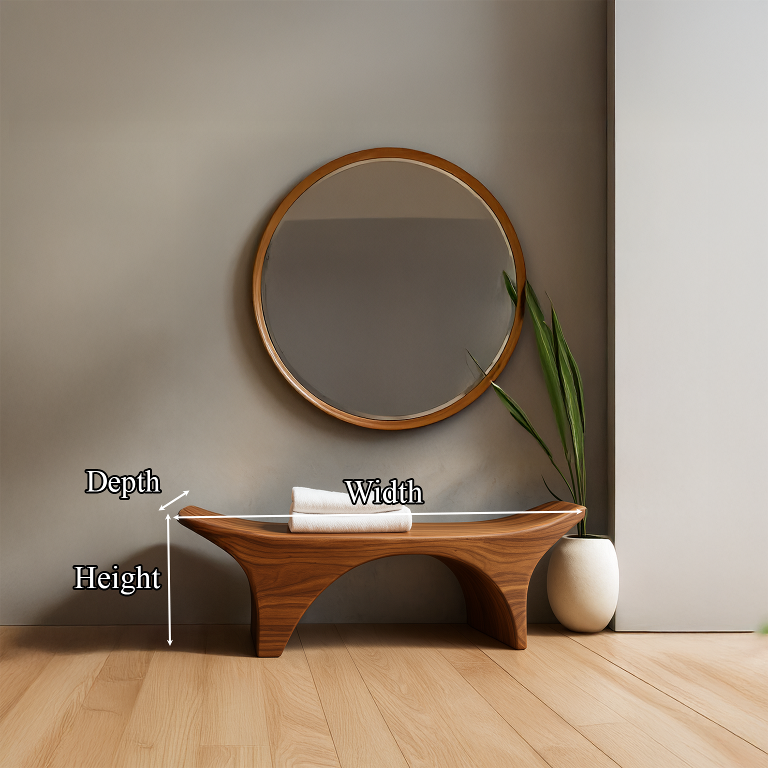 Rustic Spa Bench Bathroom Shower Seating Modern SINLSARS010