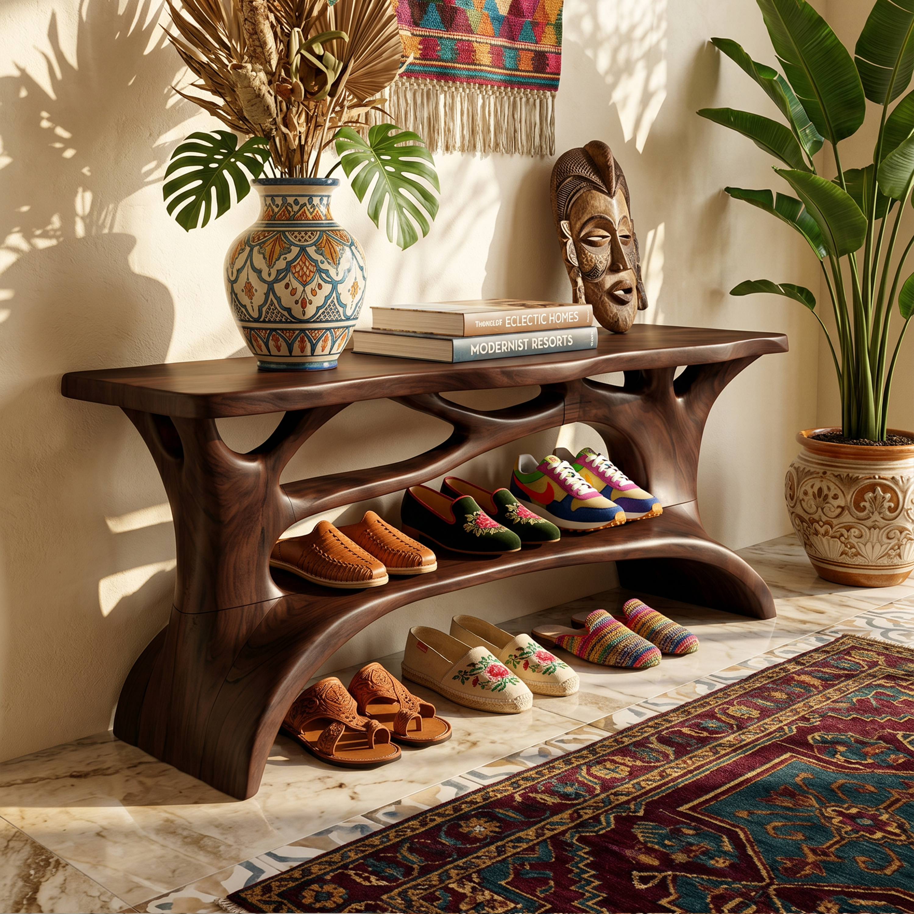 Minimalist Shoe Rack Shelf For Mudroom Storage Niche Display SILDTTRSHB004