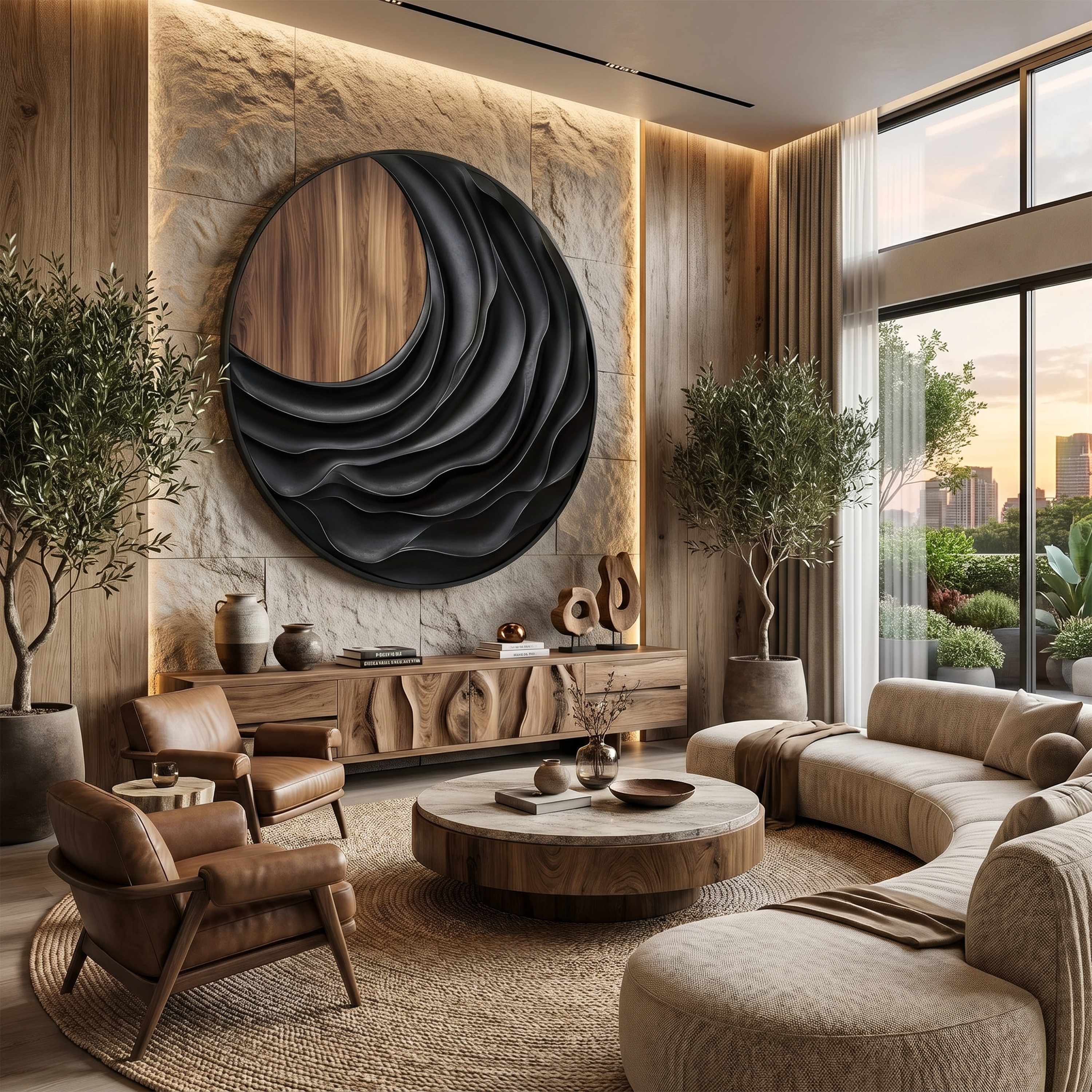 Modern Sculptural Wall Art For Mountain Retreat Interior SILDTTNWA119