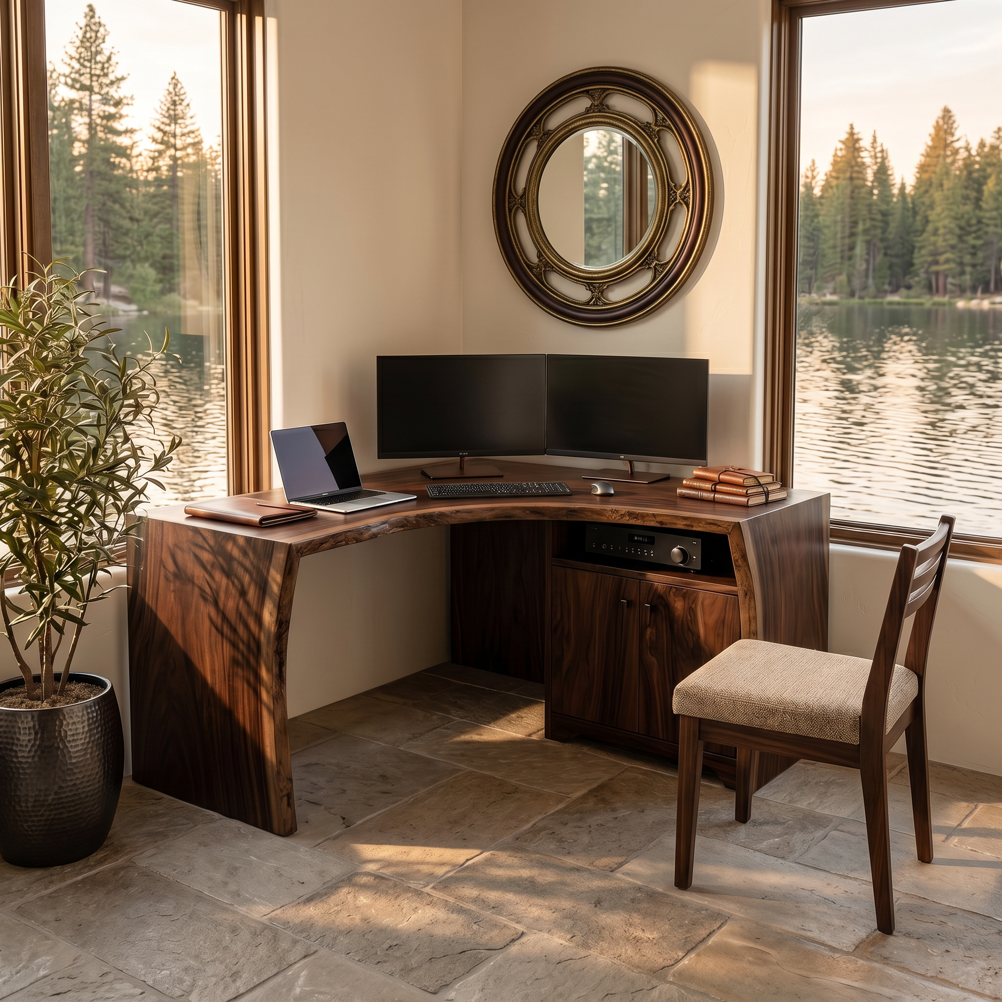 Modern Corner Desk With Cabinet Storage For Home Office SILDTTRDE011