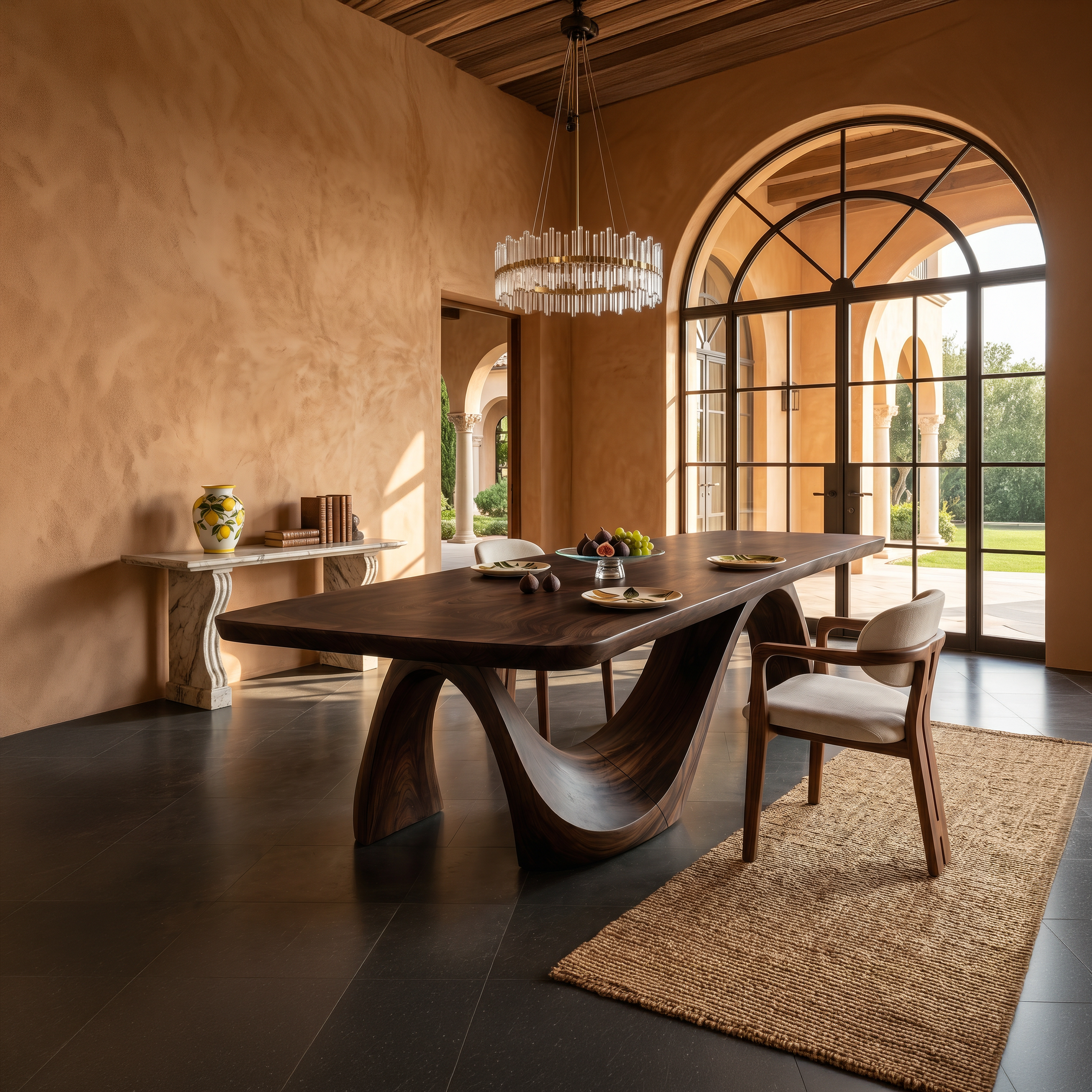 Minimalist Irregular Dining Table For Apartment Dining Area SILDTTNDN025