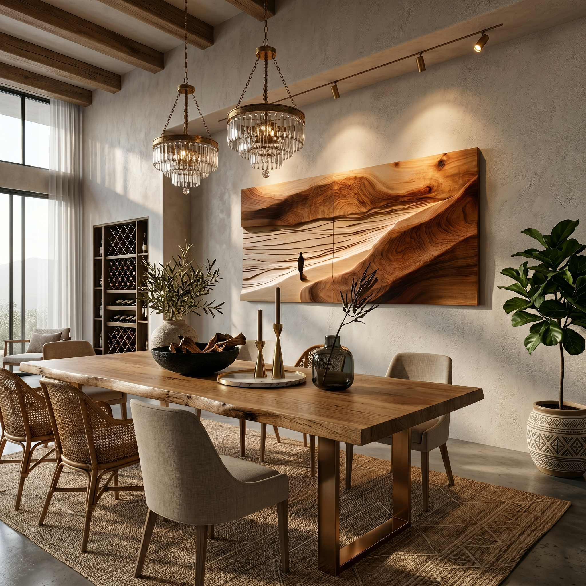 Minimalist Sand Dune Wood Wall Art For Neutral Modern Interior Styling SILDTTRWA091