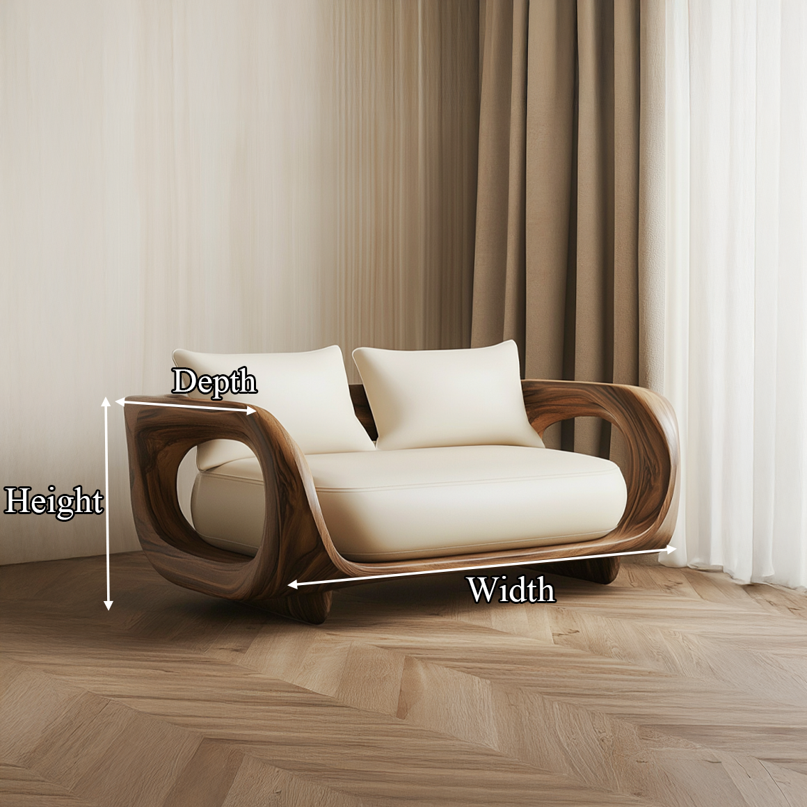 Organic Modern Frame Armchair Living Room Or Hallway SINLSAFSO001