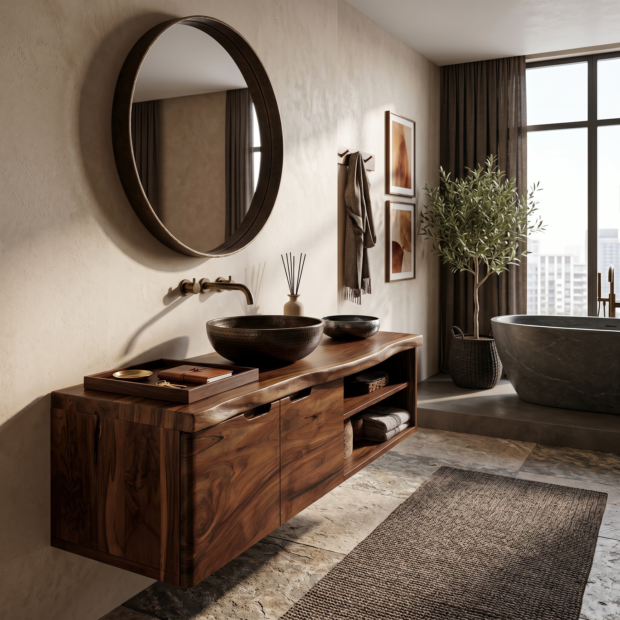 Coastal Floating Washstand Relaxing Guest Bathroom SILDTTRBRV194