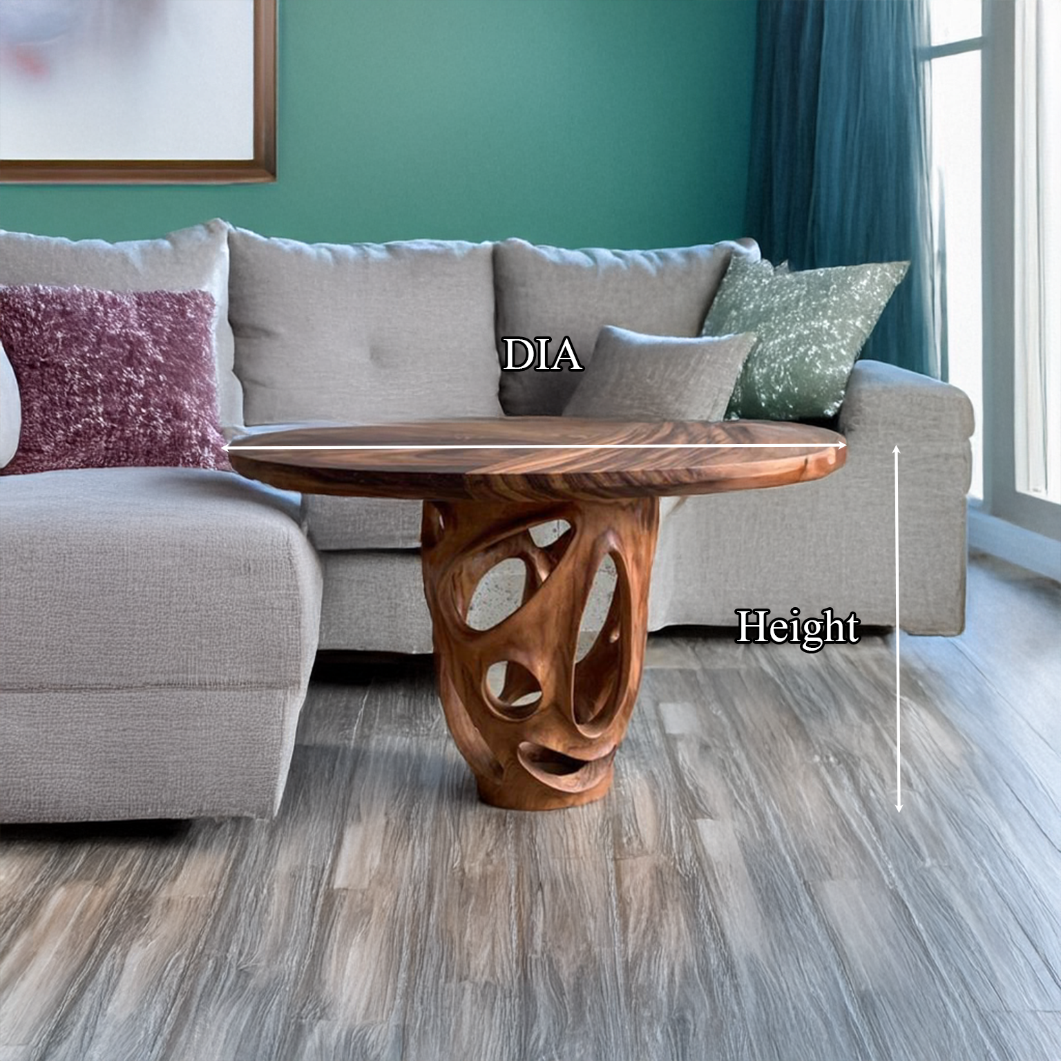 Rustic Coffee Table Live Edge Handmade Decor Gift SINLSACF020