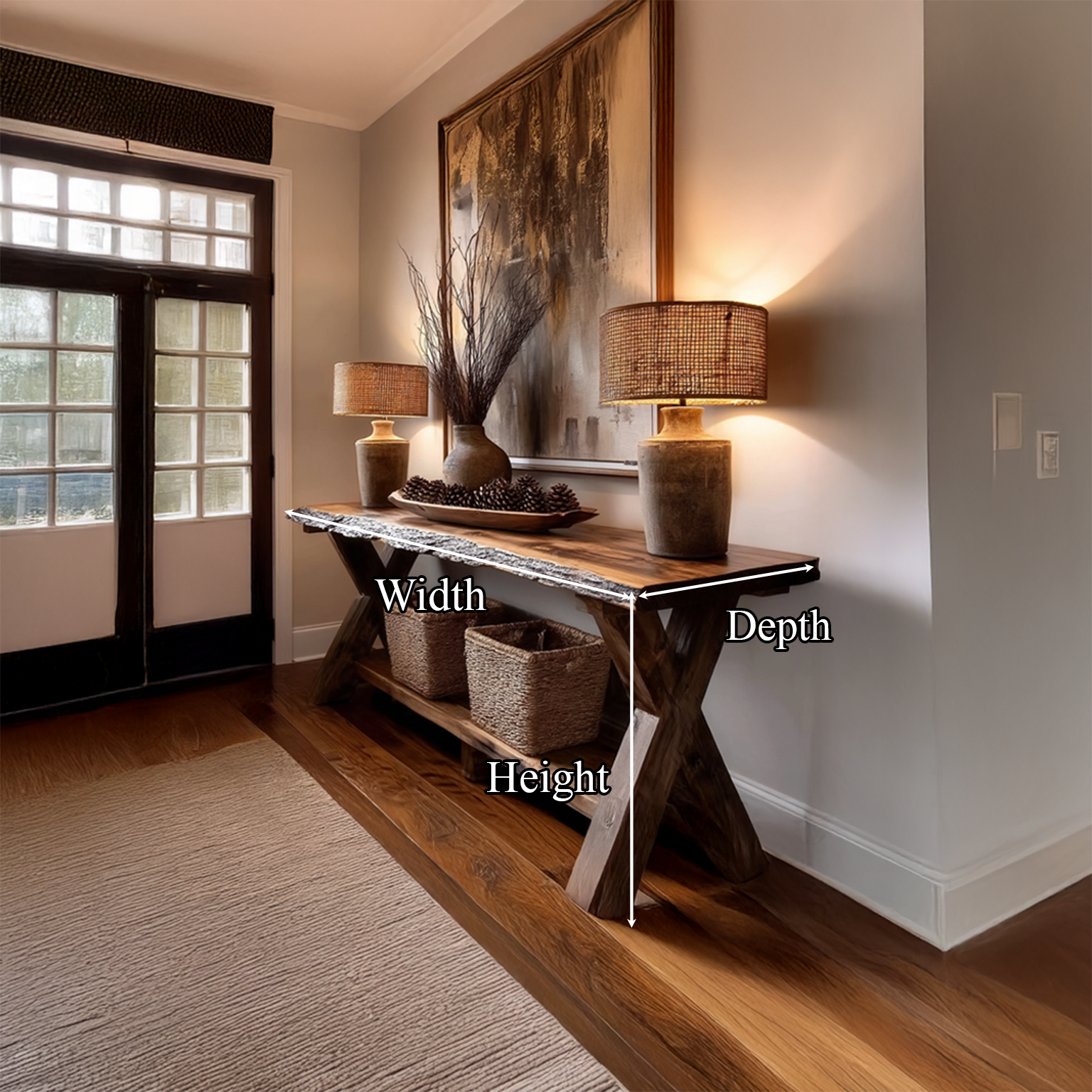 Rustic Console Table Farmhouse Sofa SINLSACS156