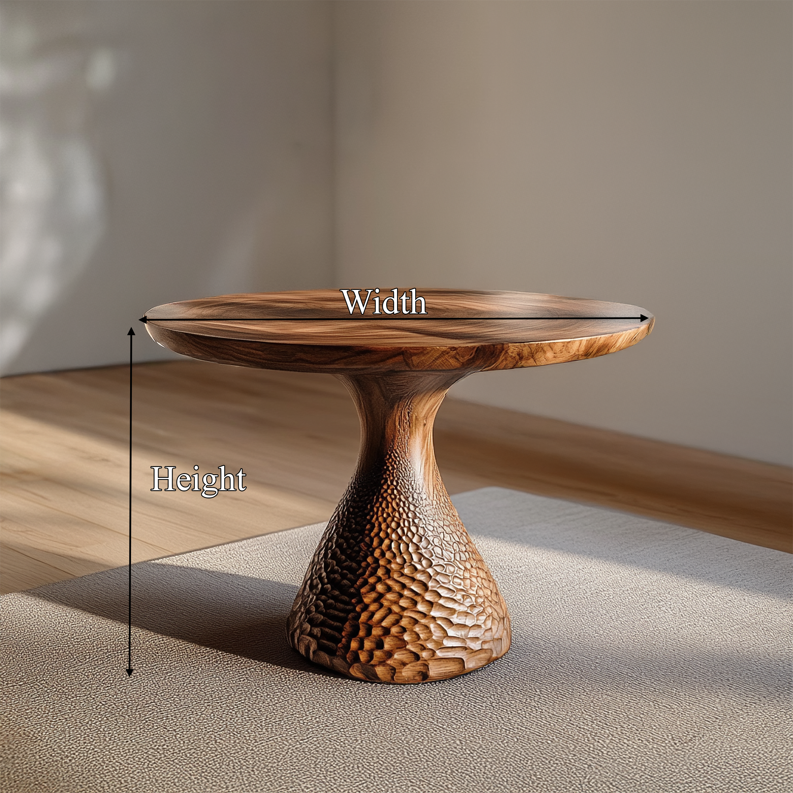 Sculptural Solid Wood Coffee Table Living Room SINLSACF272