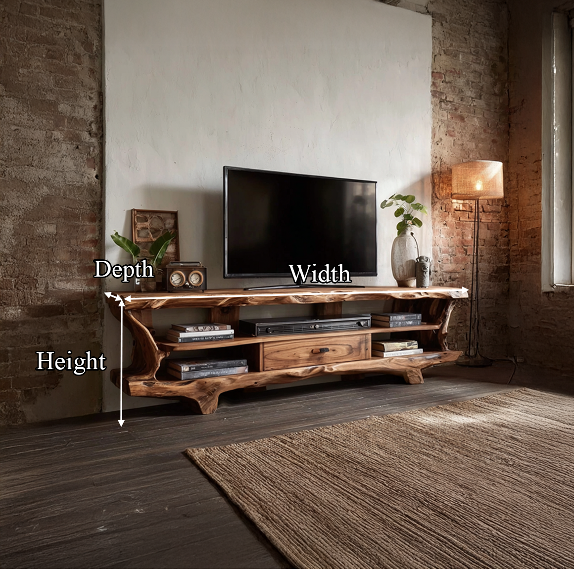 Rustic TV Stand Cabinet Living Room Furniture SINLSASC213