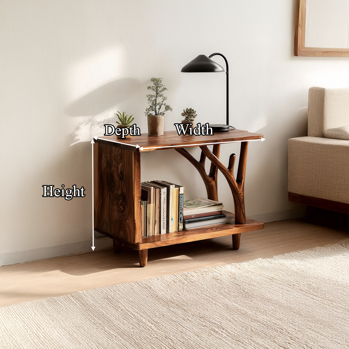 Free Standing Rustic End Table Living Room SINLSABT085