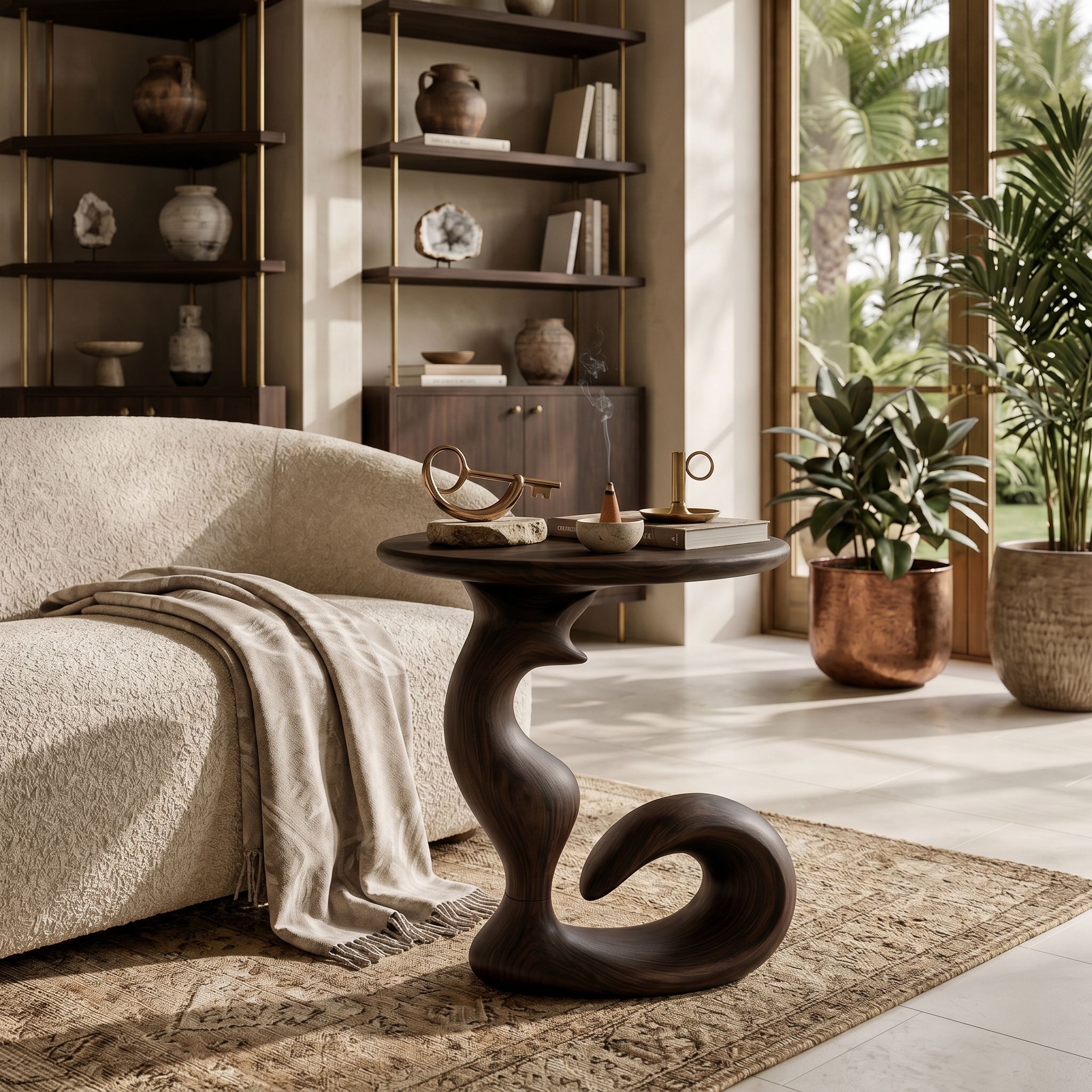 Organic Sculptural Side Table Luxury Living Room SILDTTRSTA016