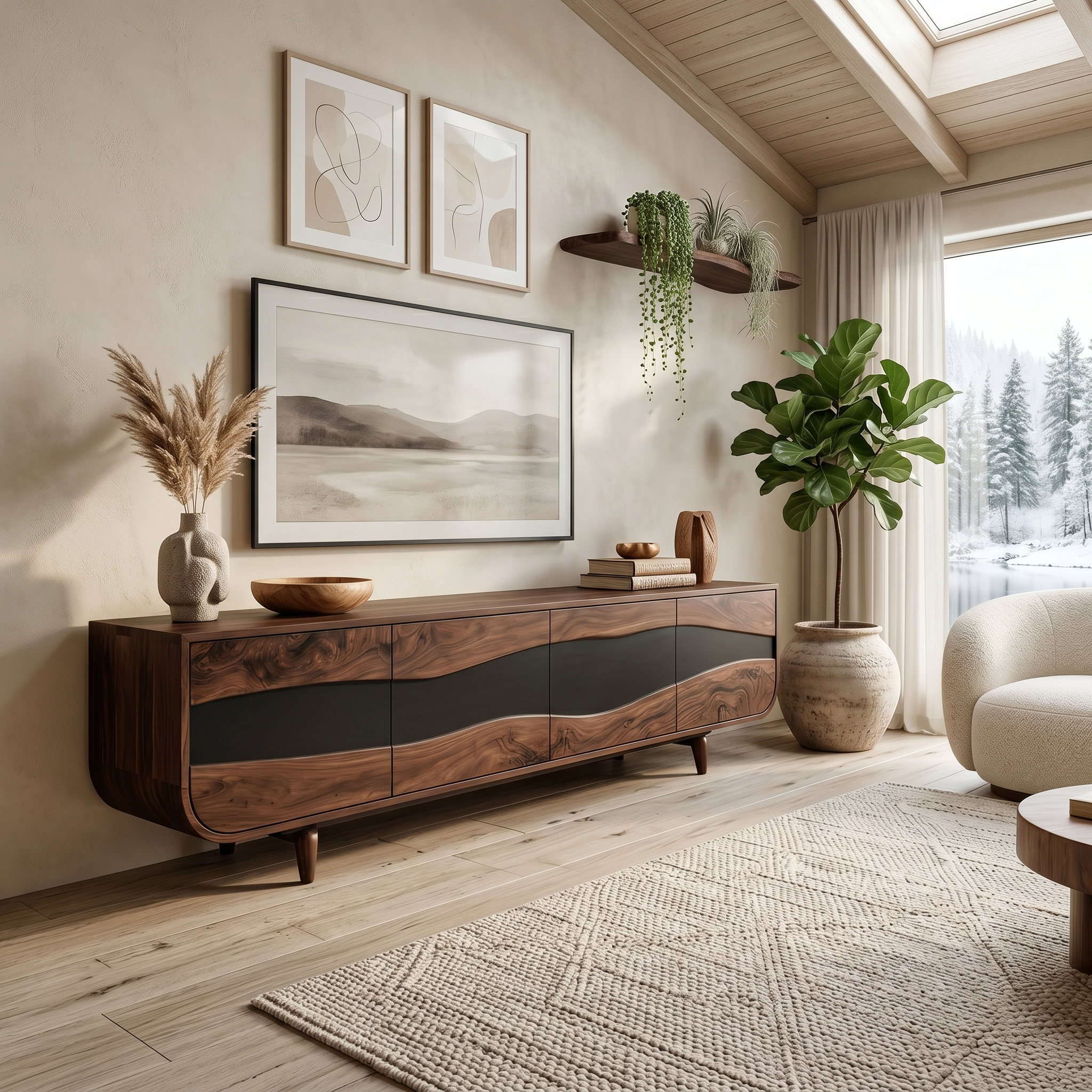Handcrafted Wooden Live Edge TV Stand For Furniture Decor SILDTTNTVC084