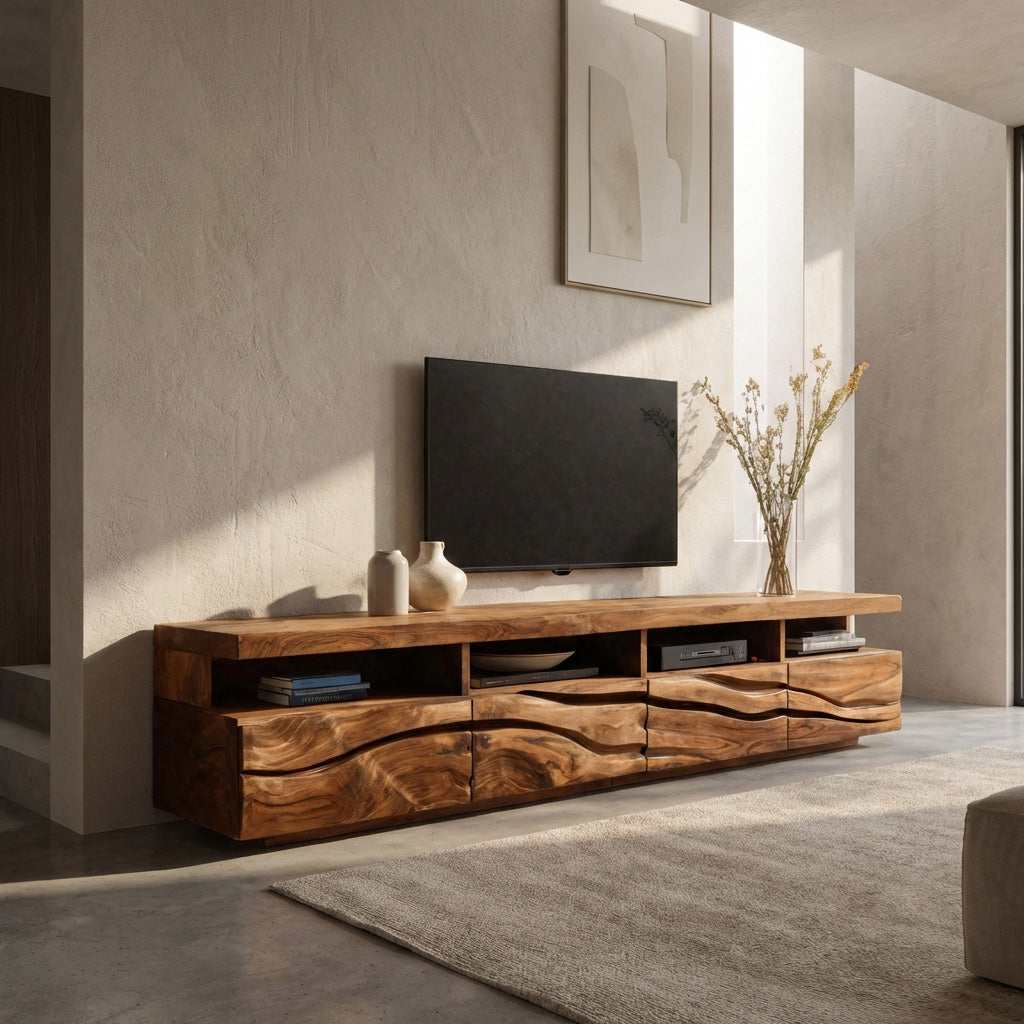 Handcrafted Media Cabinet Console For Living Room RTTHHNTVC079