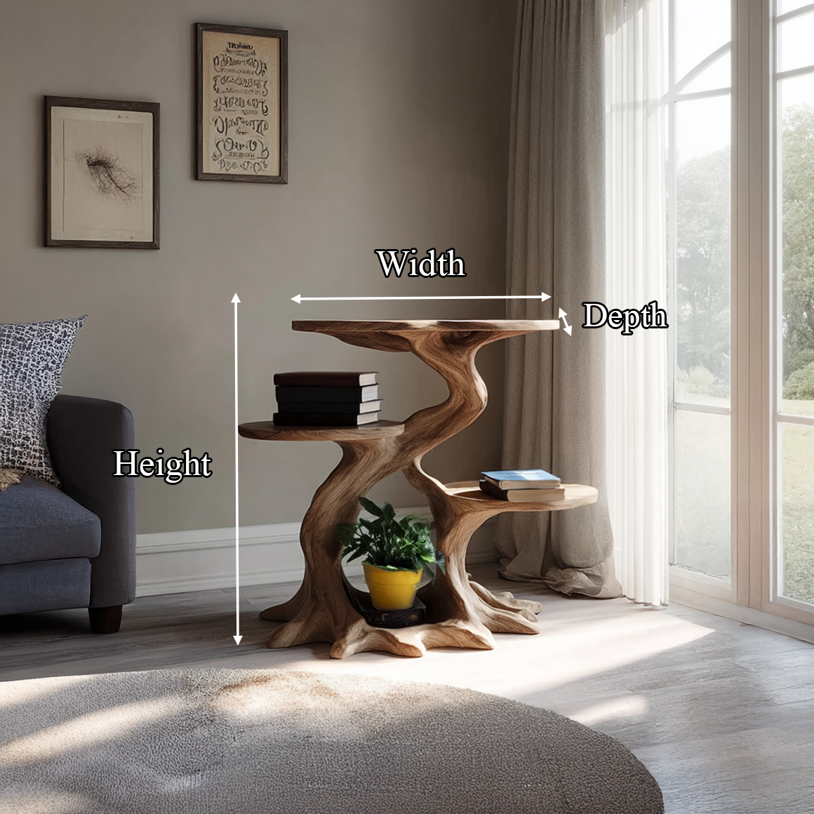Rustic End Table Bedroom Office Living Room SINLSABT093