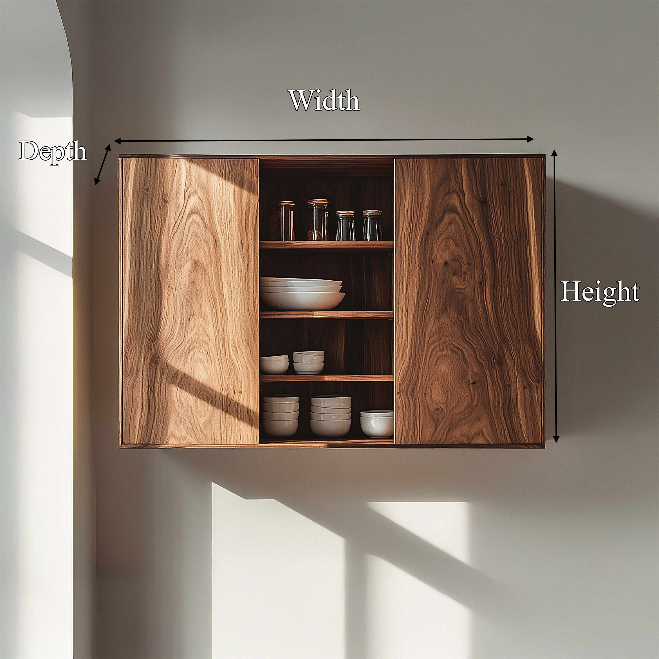 Mid Century Wall Display Cabinet For Kitchen Or Dining Room SINLSAKC007