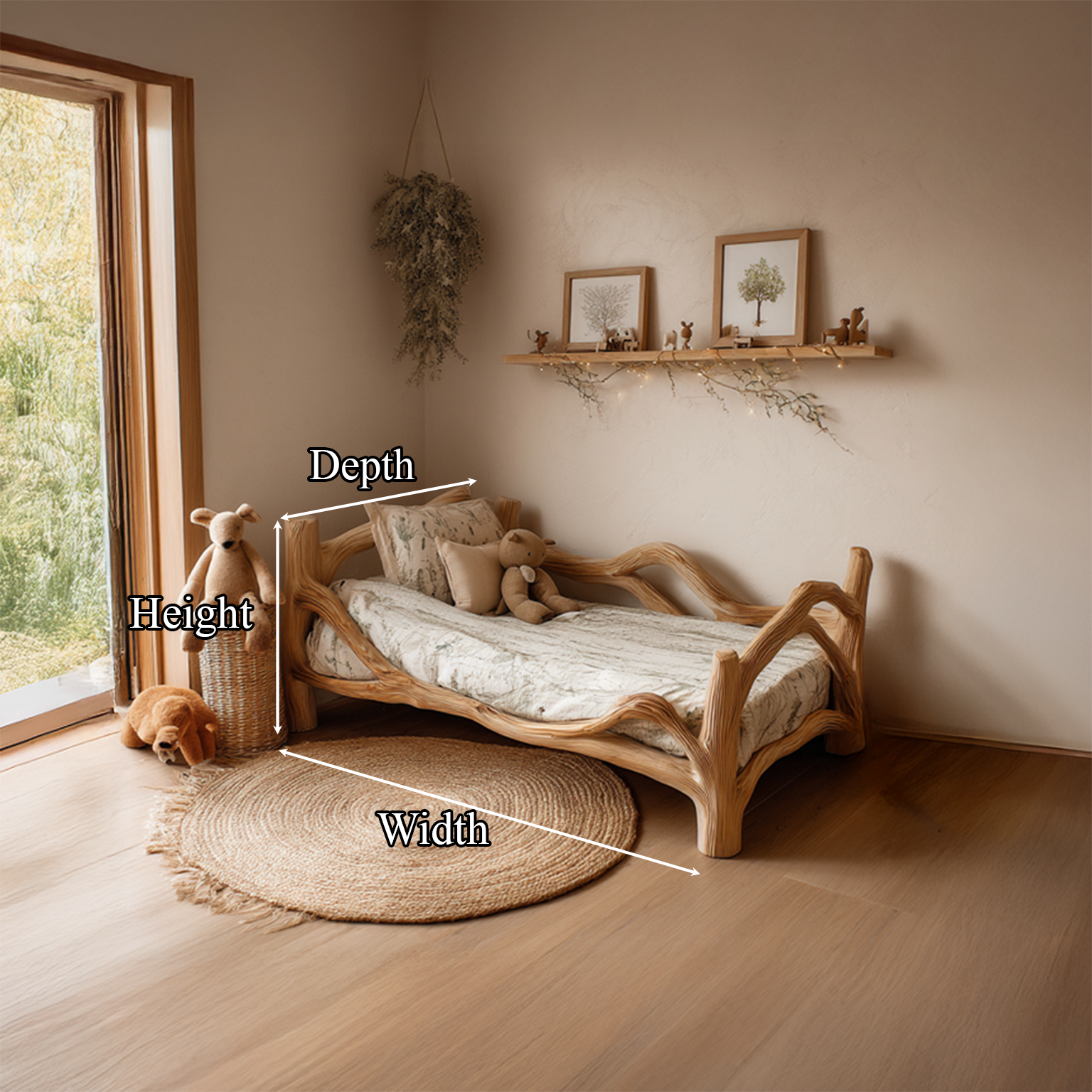 Rustic Kids Bed Nursery Space SINLSAWB049